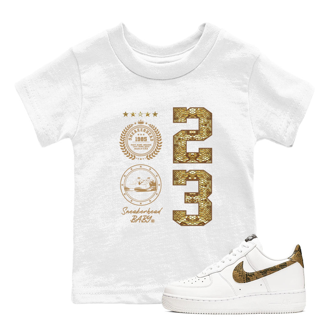 snkmatch Emblem snkmatch Tees Kids - Air Force 1 Ivory Snake