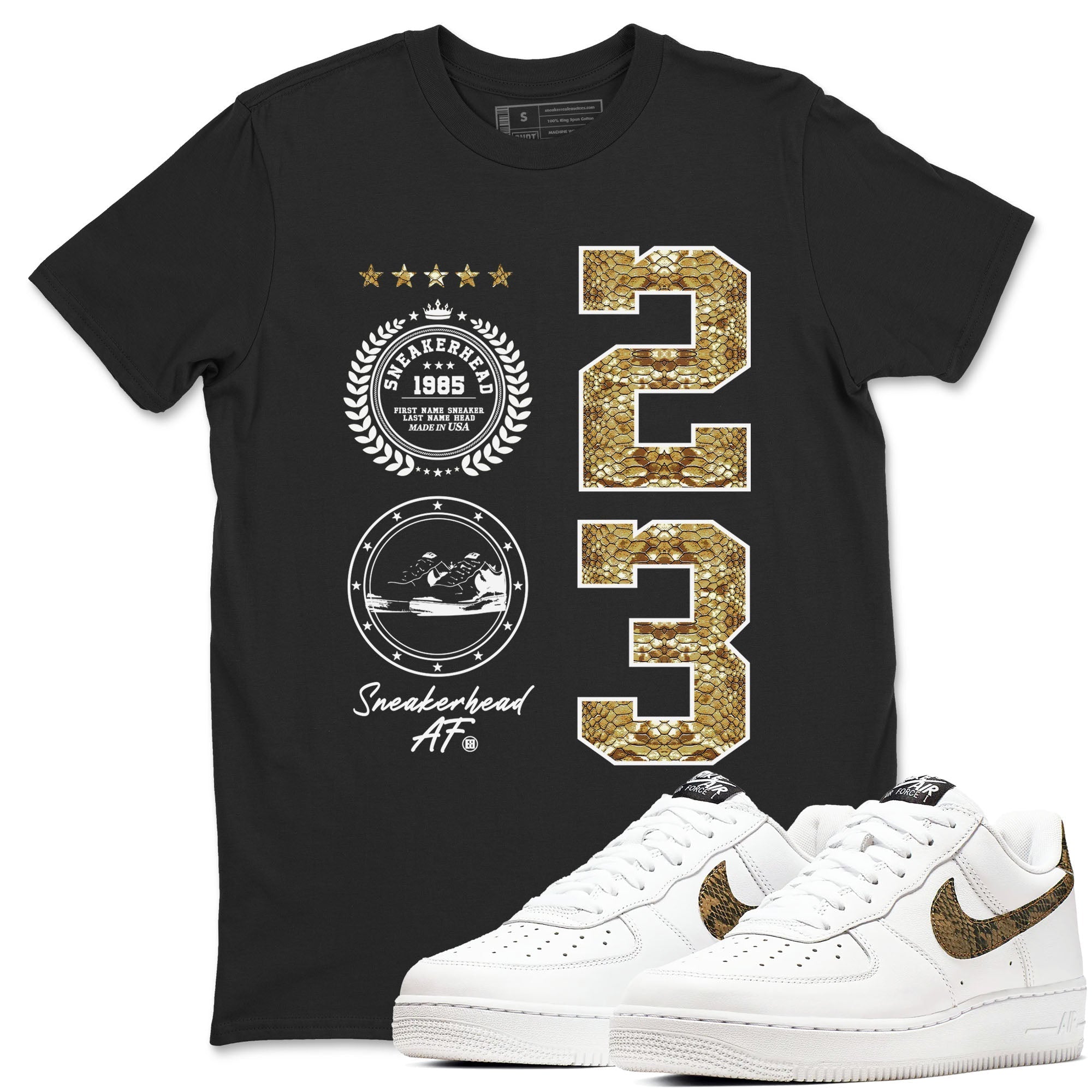 snkmatch Emblem snkmatch Tees - Air Force 1 Ivory Snake