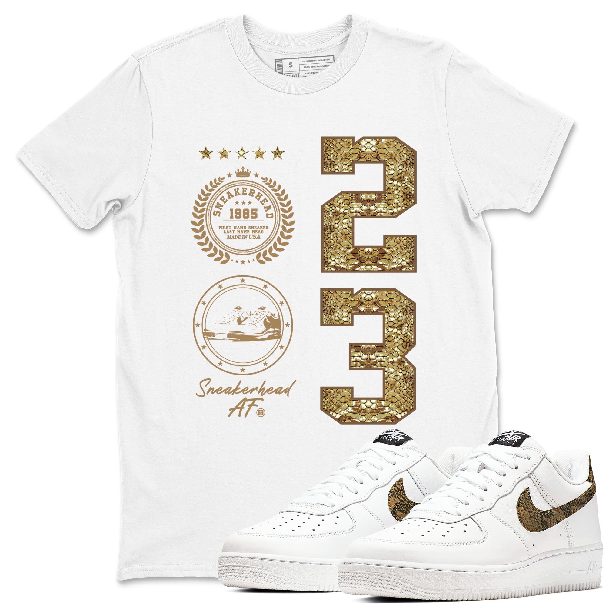snkmatch Emblem snkmatch Tees - Air Force 1 Ivory Snake