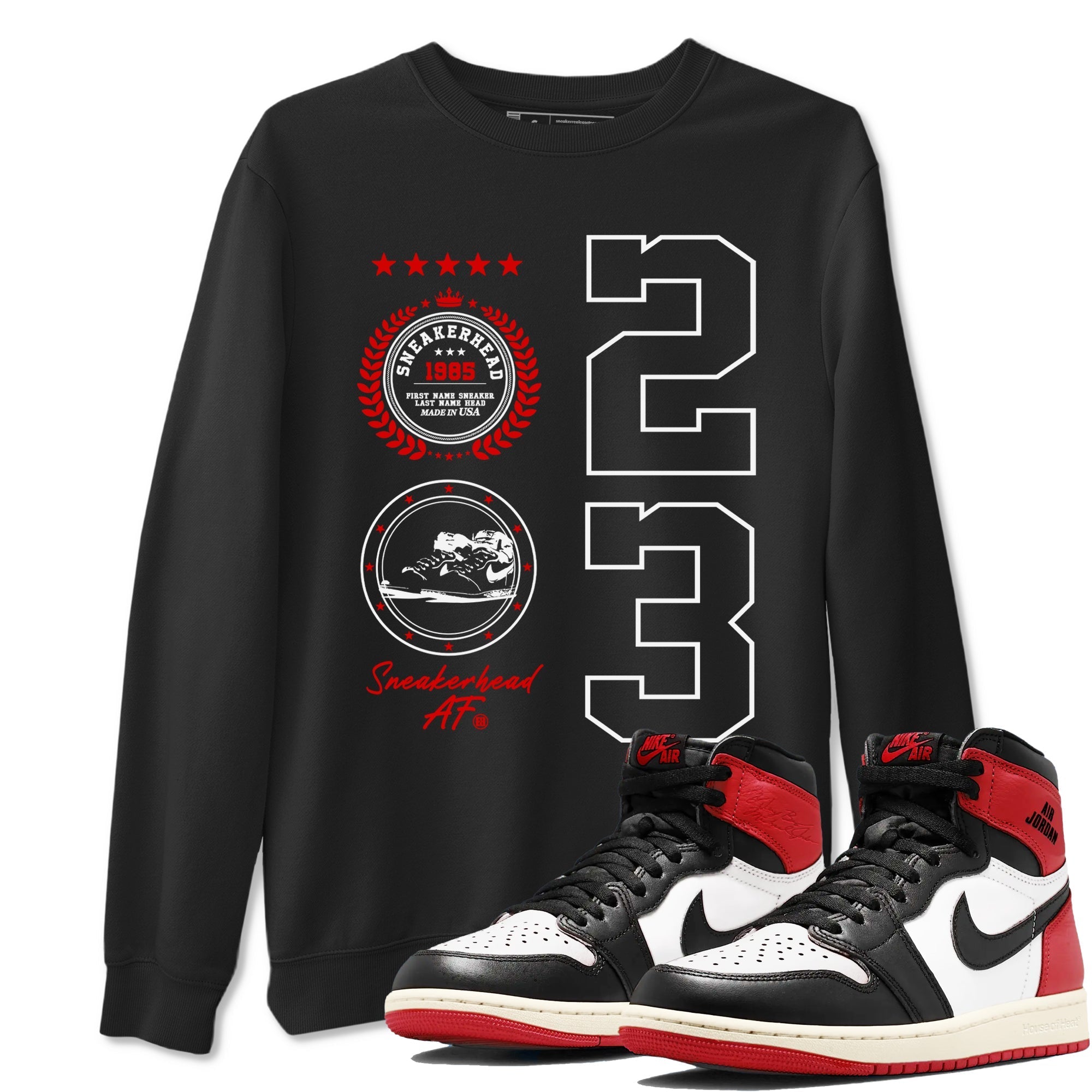 snkmatch Emblem snkmatch Tees - Air Jordan 1 Black Toe Reimagined