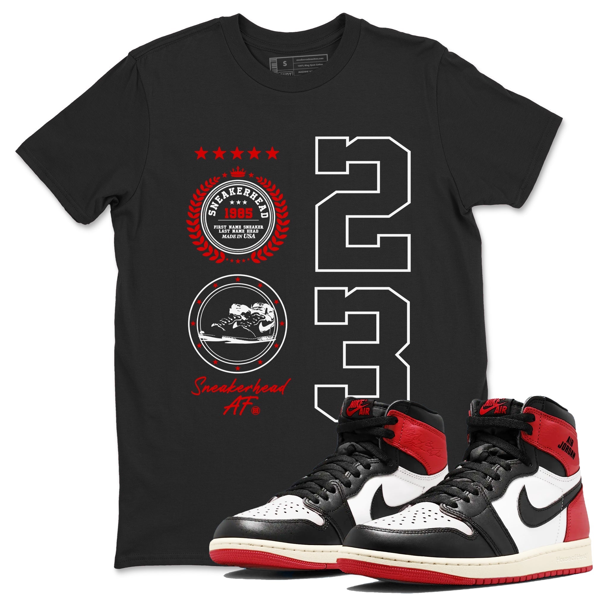 snkmatch Emblem snkmatch Tees - Air Jordan 1 Black Toe Reimagined