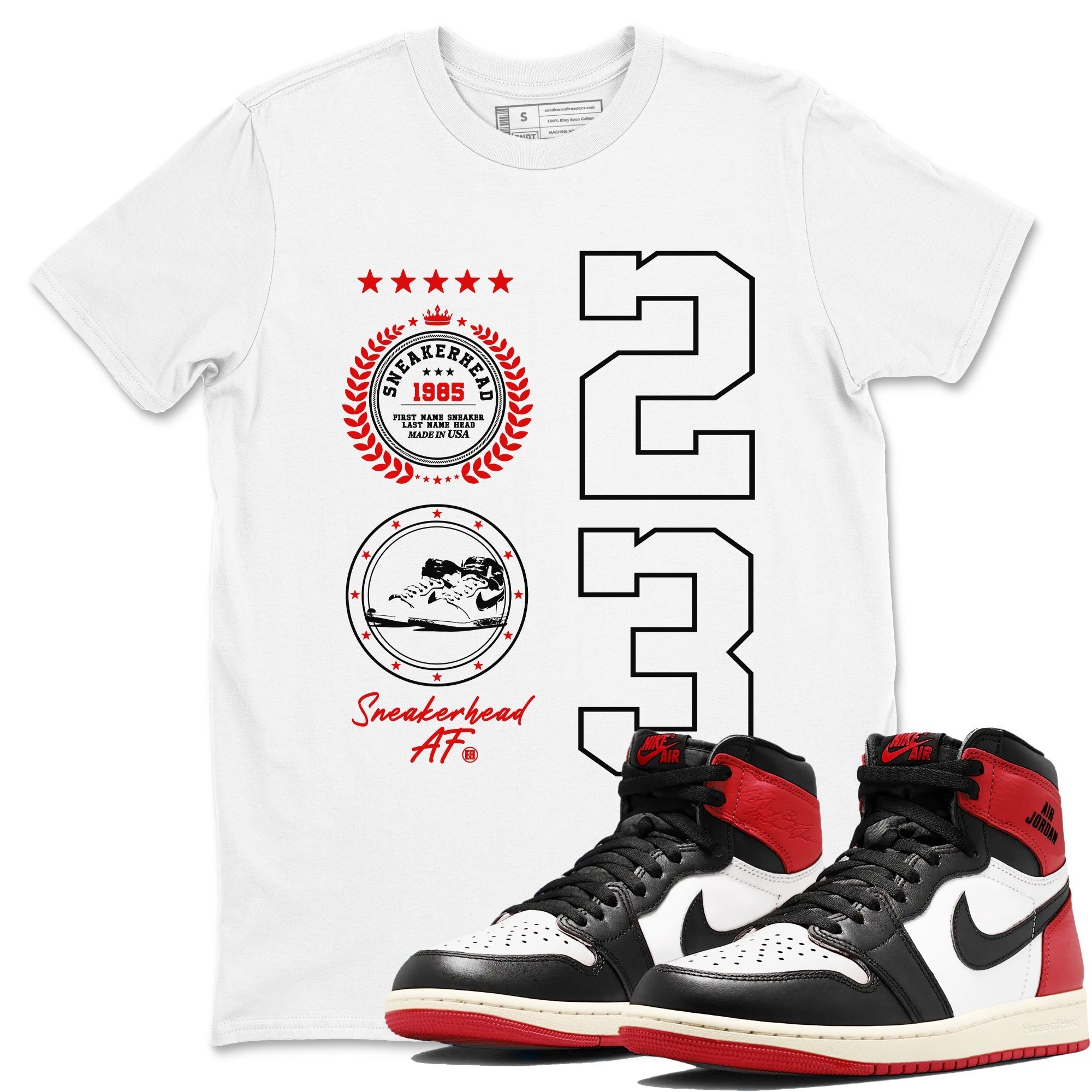 snkmatch Emblem snkmatch Tees - Air Jordan 1 Black Toe Reimagined