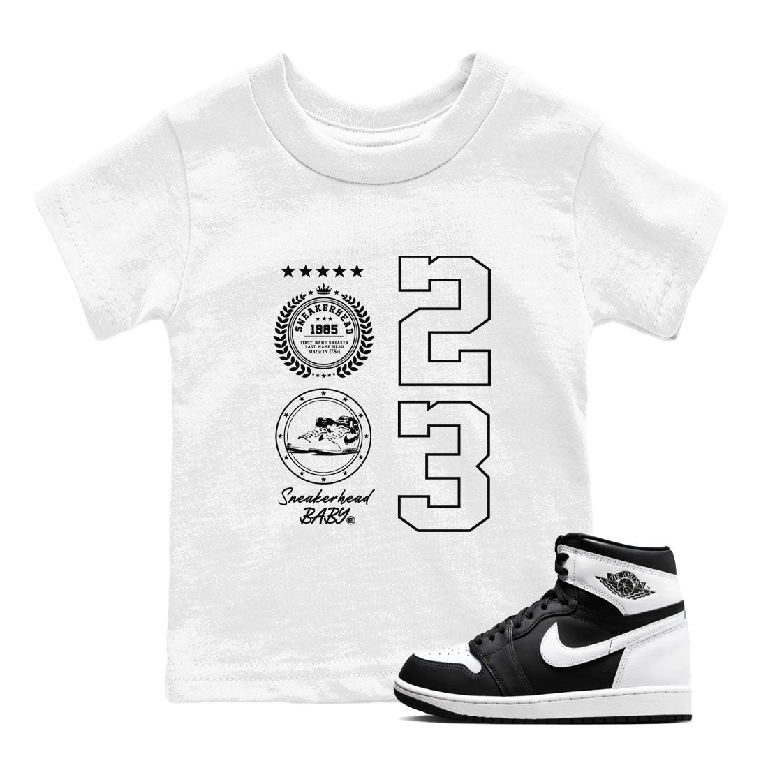 snkmatch Emblem snkmatch Tees Kids - Air Jordan 1 Black White