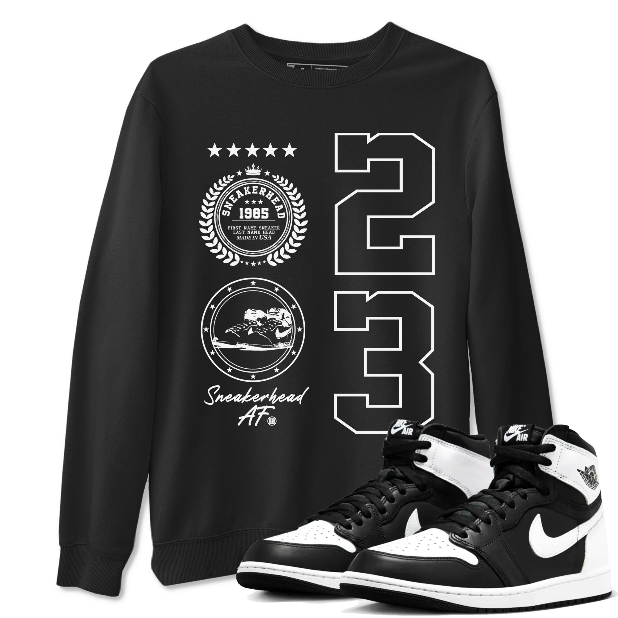 snkmatch Emblem snkmatch Tees - Air Jordan 1 Black White