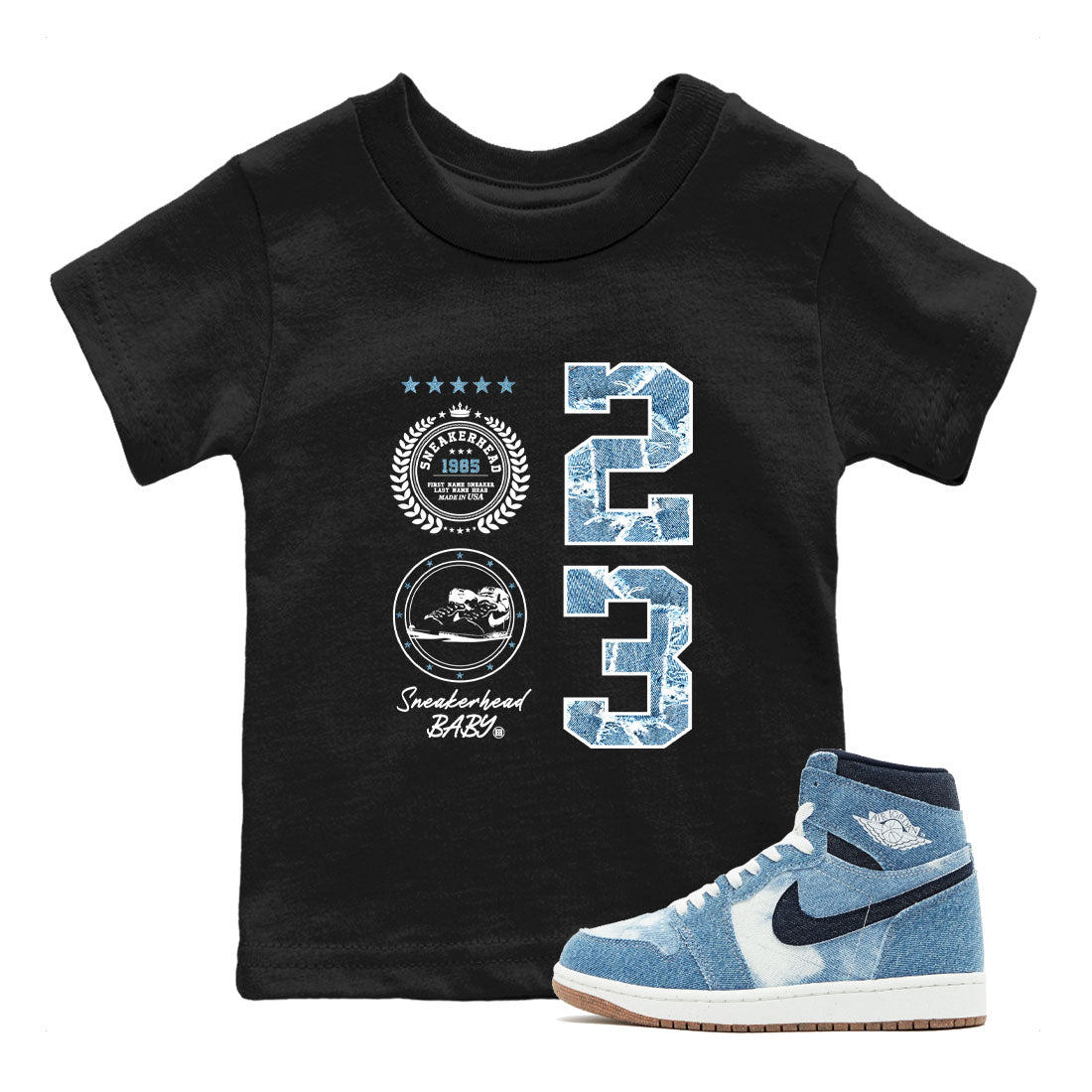 snkmatch Emblem snkmatch Tees Kids - Air Jordan 1 Denim 2024