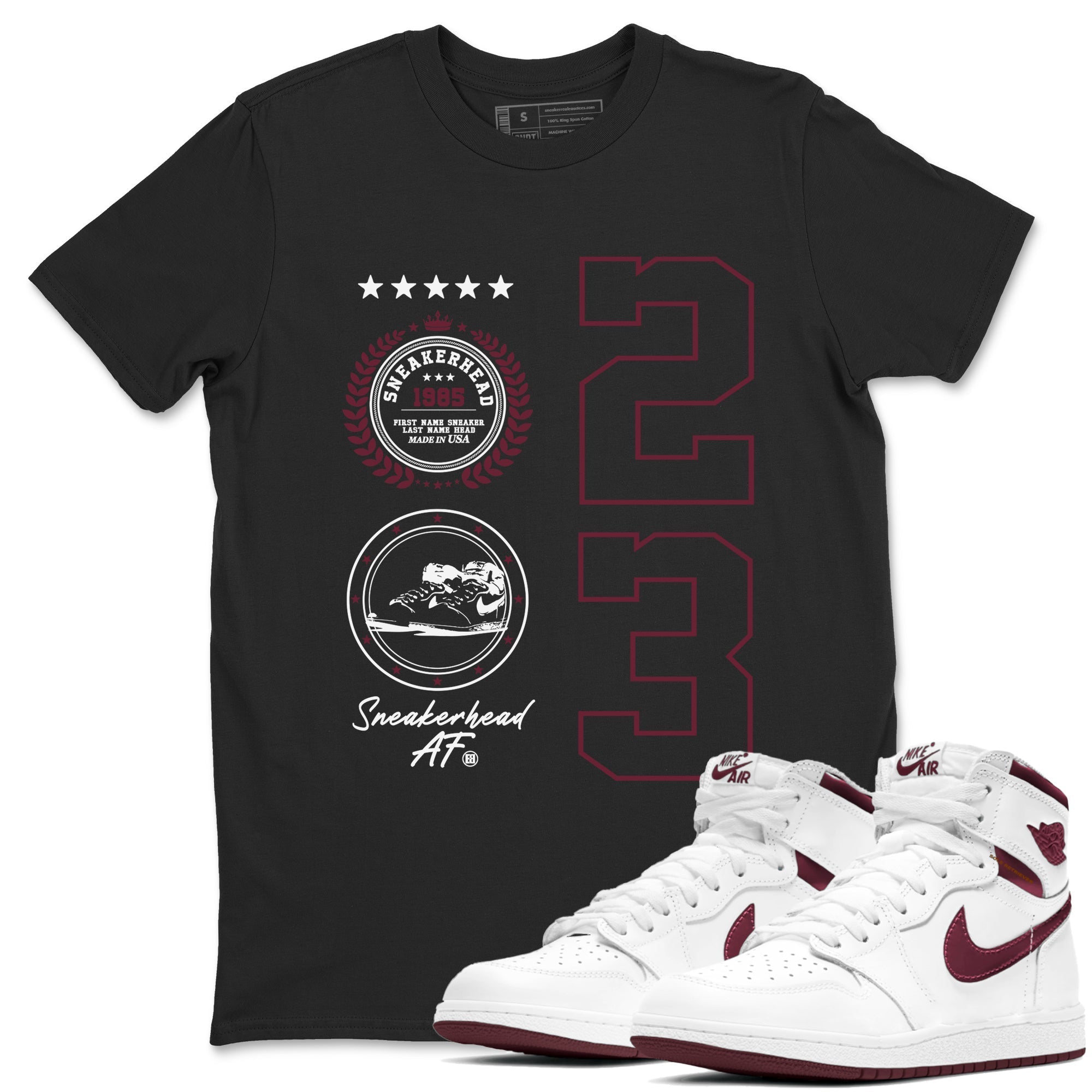 snkmatch Emblem snkmatch Tees - Air Jordan 1 Metallic Burgundy