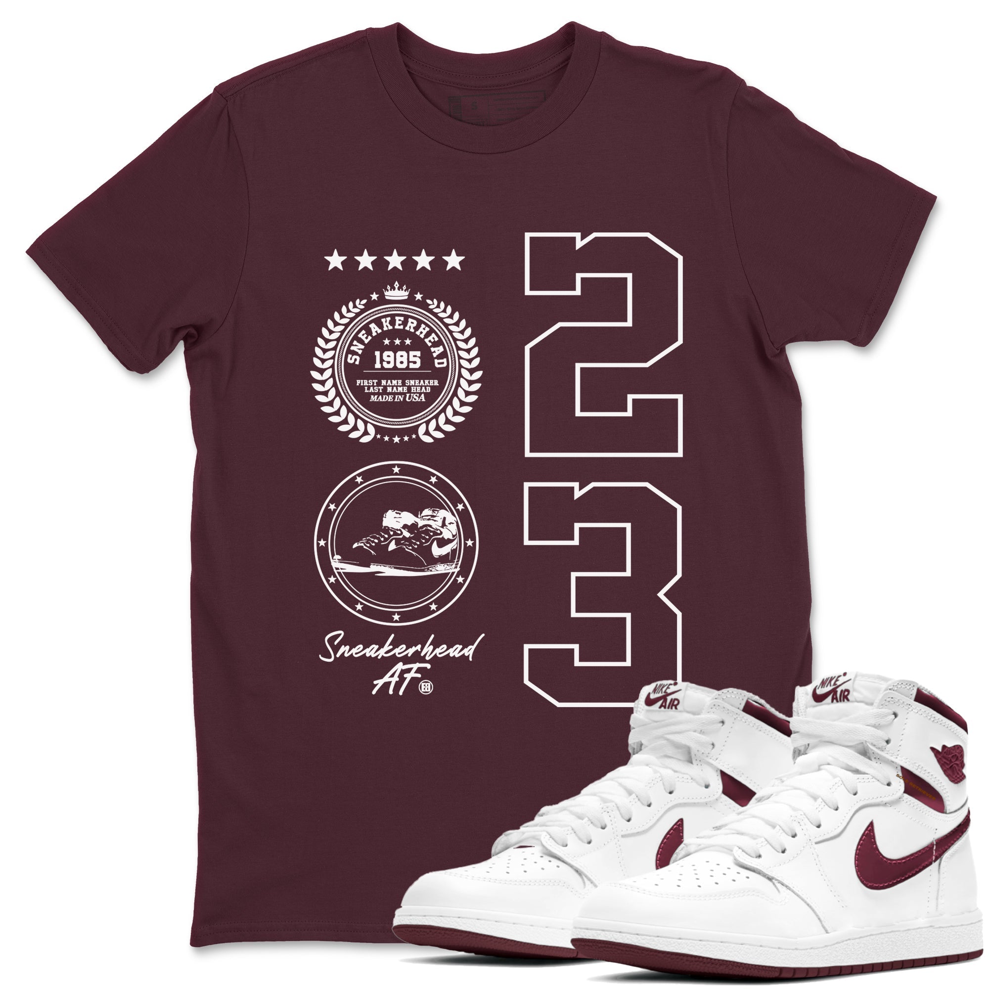 snkmatch Emblem snkmatch Tees - Air Jordan 1 Metallic Burgundy