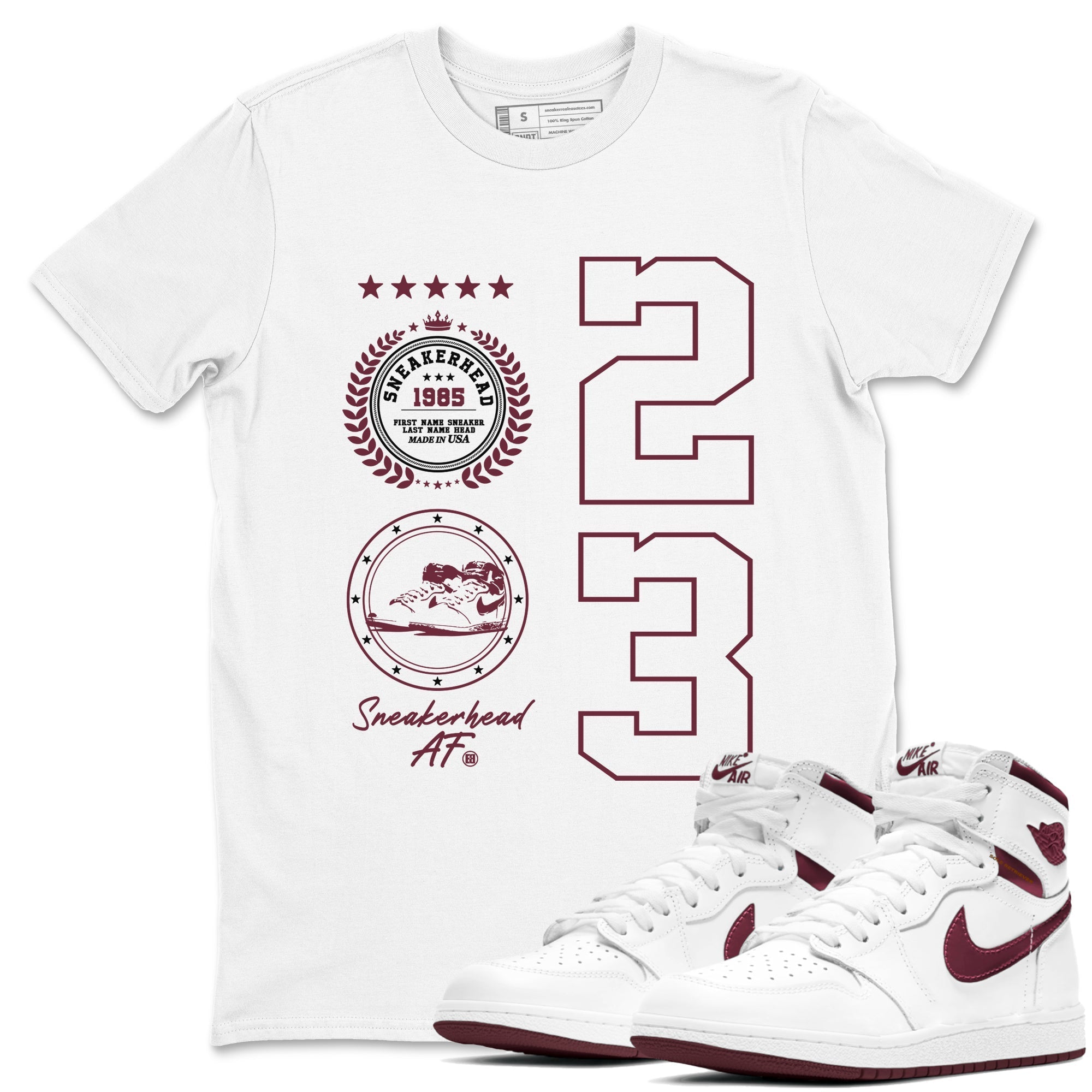snkmatch Emblem snkmatch Tees - Air Jordan 1 Metallic Burgundy