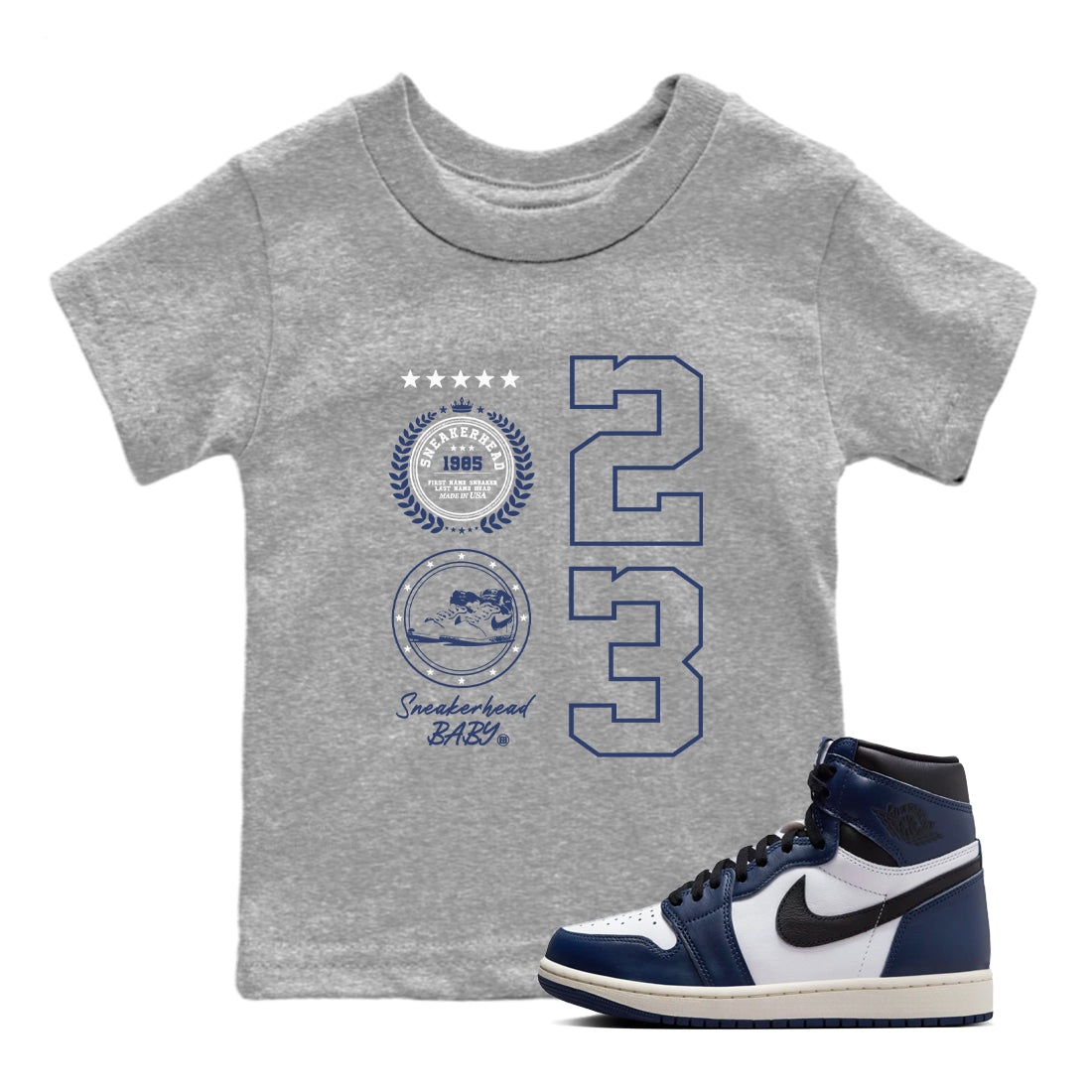 snkmatch Emblem snkmatch Tees Kids - Air Jordan 1 Midnight Navy