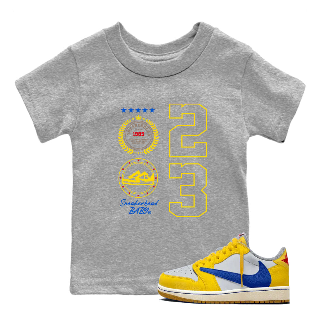 snkmatch Emblem snkmatch Tees Kids - Air Jordan 1 Travis Scott Canary