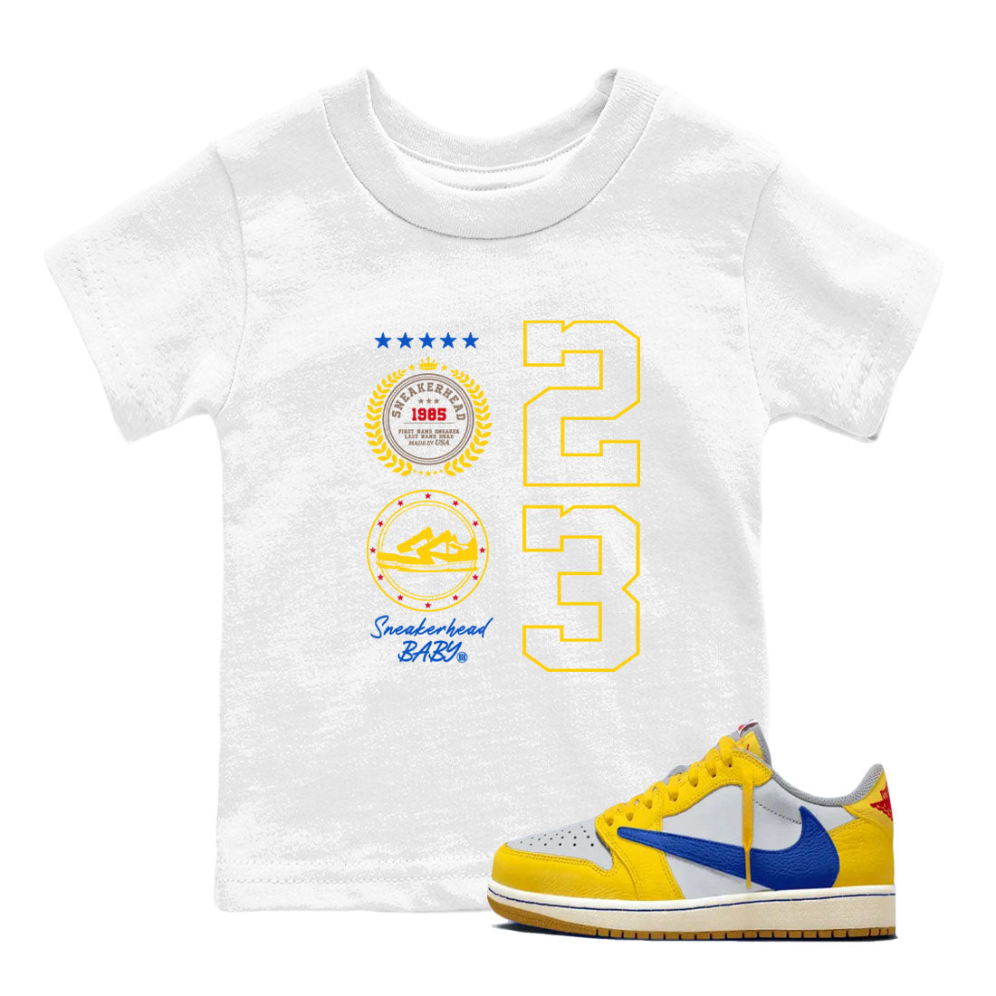 snkmatch Emblem snkmatch Tees Kids - Air Jordan 1 Travis Scott Canary