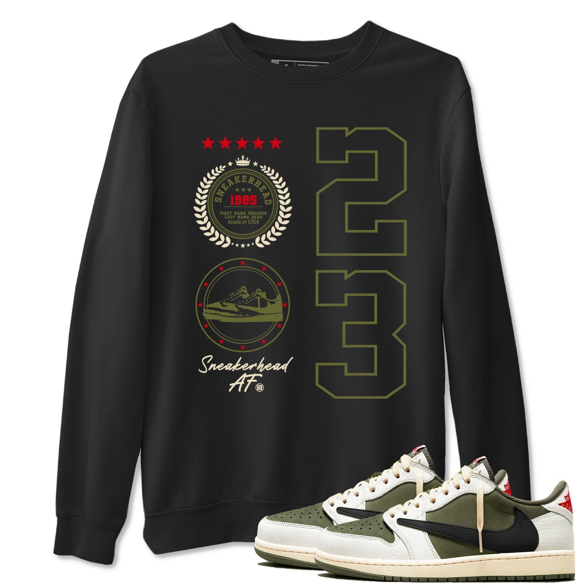 snkmatch Emblem snkmatch Tees - Air Jordan 1 Travis Scott Medium Olive