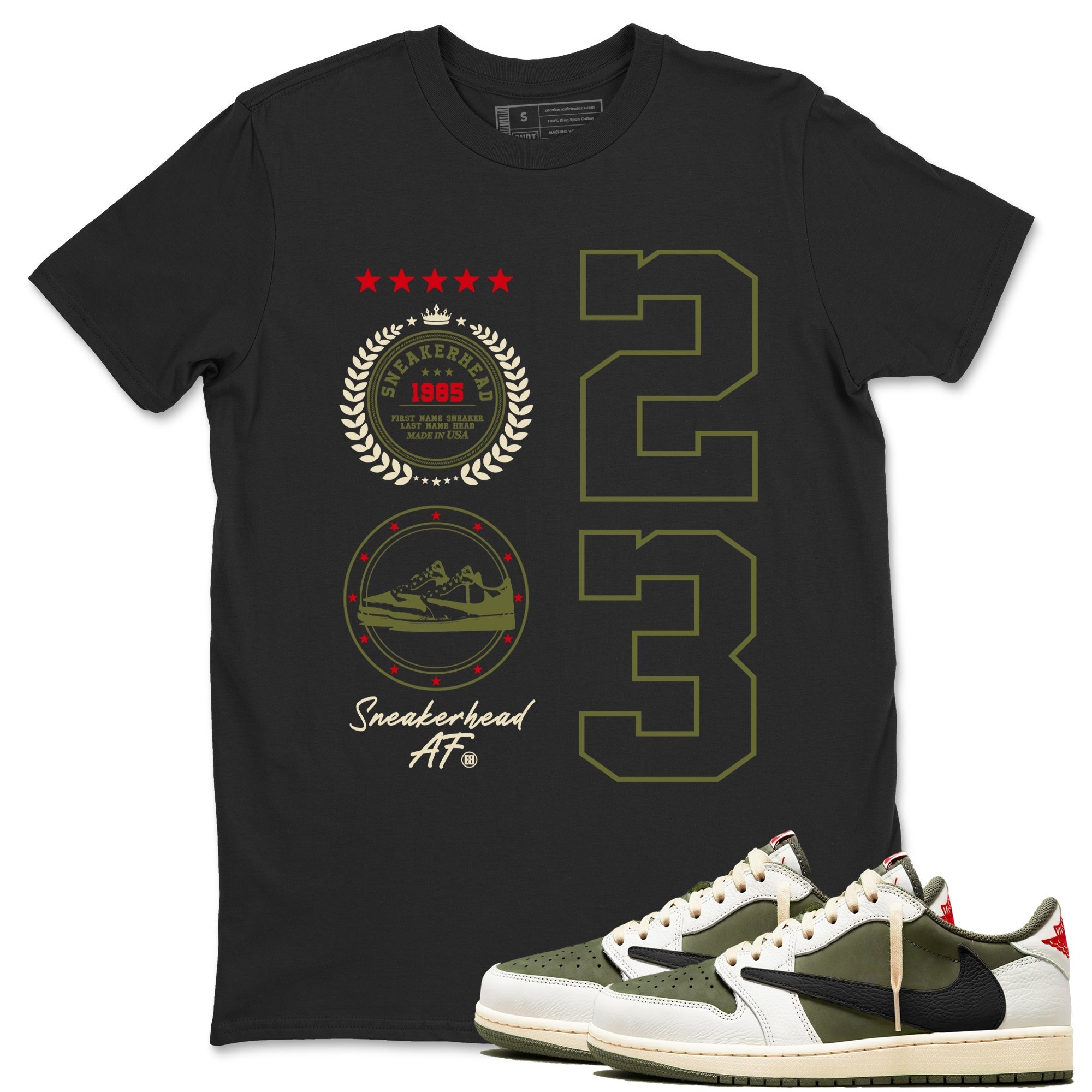snkmatch Emblem snkmatch Tees - Air Jordan 1 Travis Scott Medium Olive