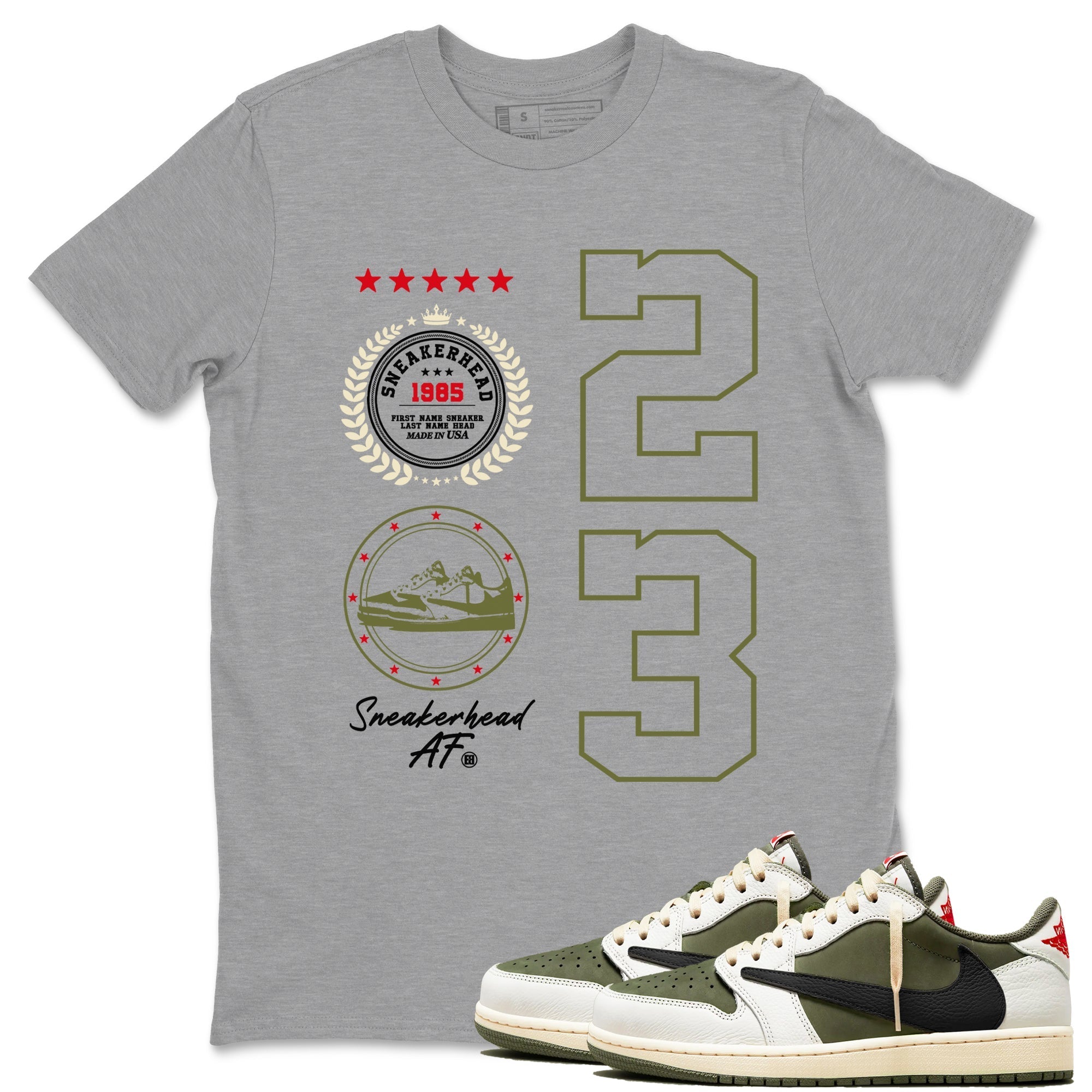 snkmatch Emblem snkmatch Tees - Air Jordan 1 Travis Scott Medium Olive