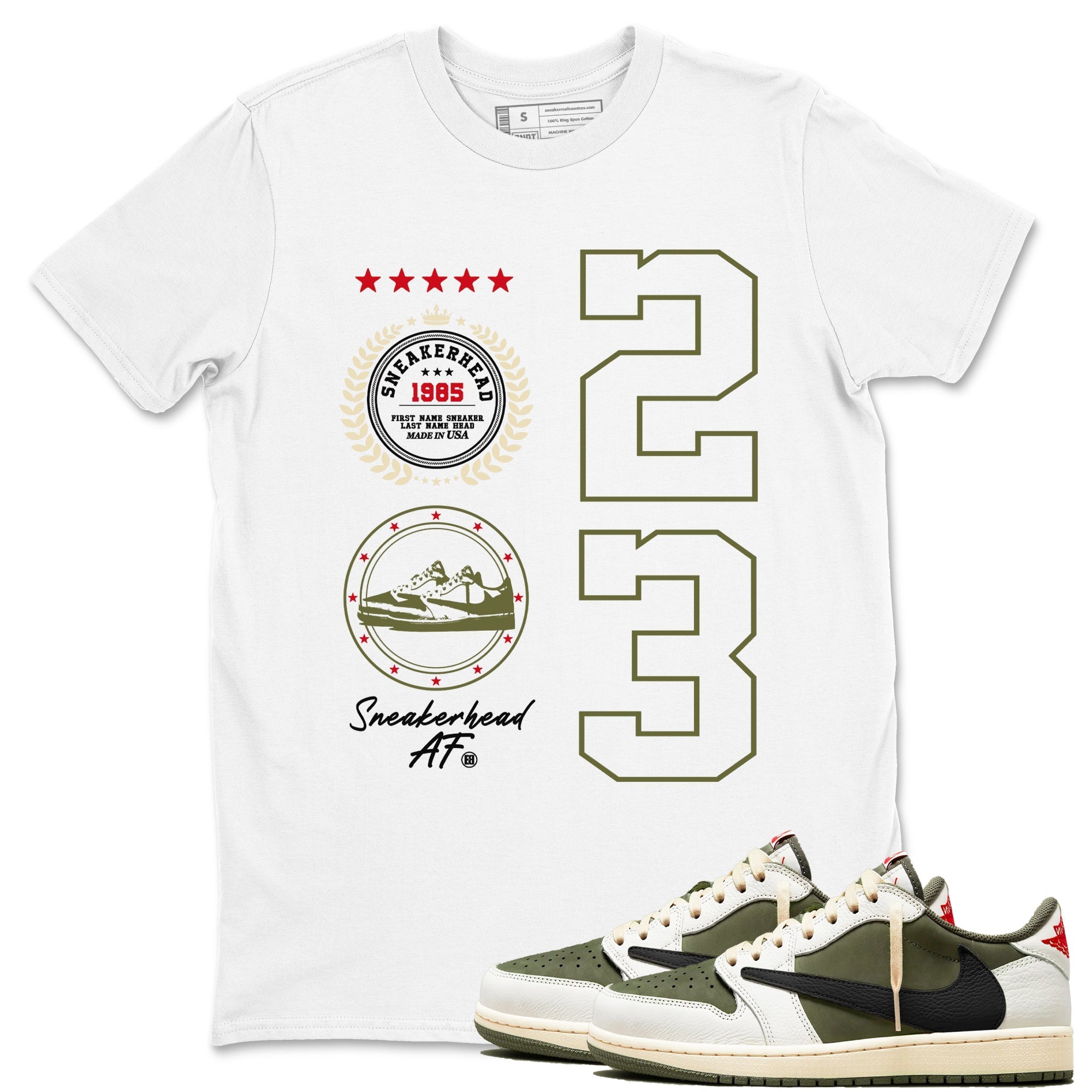 snkmatch Emblem snkmatch Tees - Air Jordan 1 Travis Scott Medium Olive
