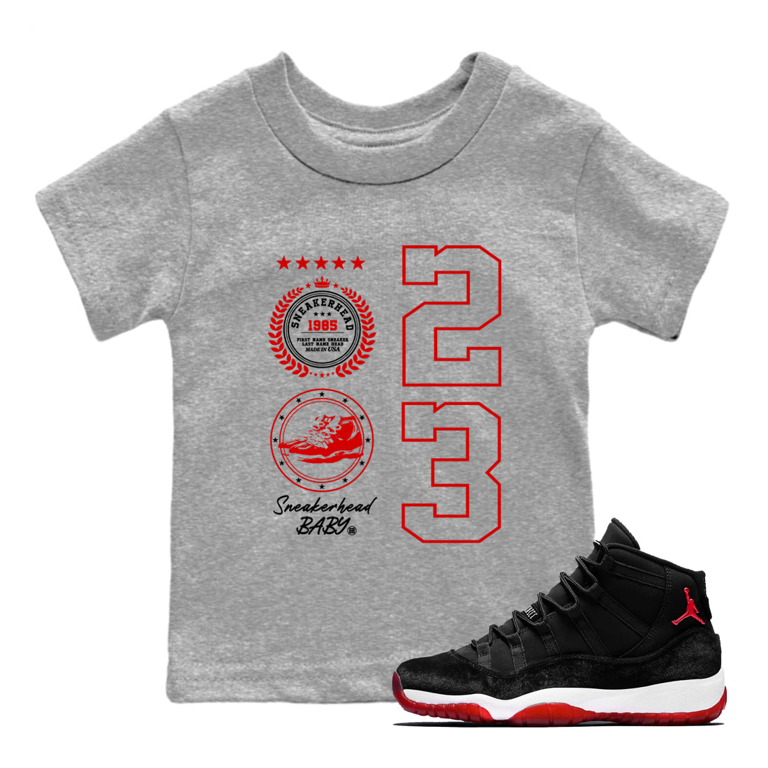 snkmatch Emblem snkmatch Tees Kids - Air Jordan 11 Bred Velvet
