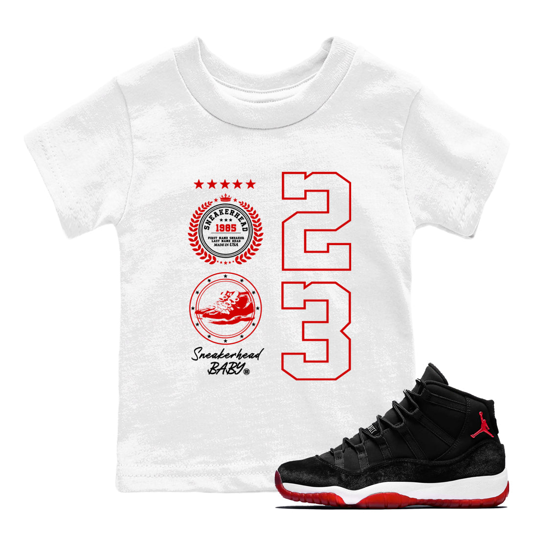 snkmatch Emblem snkmatch Tees Kids - Air Jordan 11 Bred Velvet