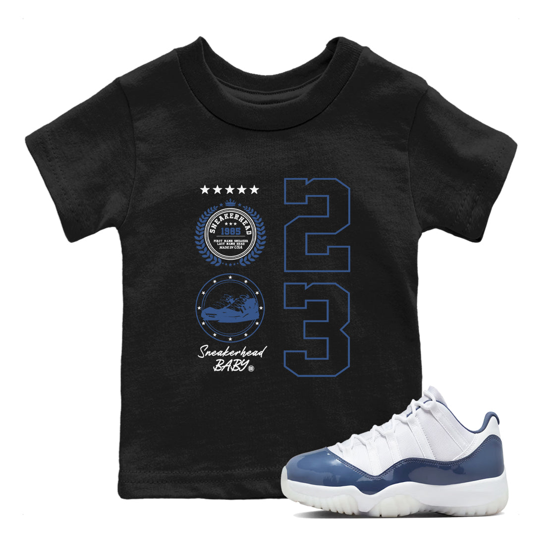 snkmatch Emblem snkmatch Tees Kids - Air Jordan 11 Diffused Blue