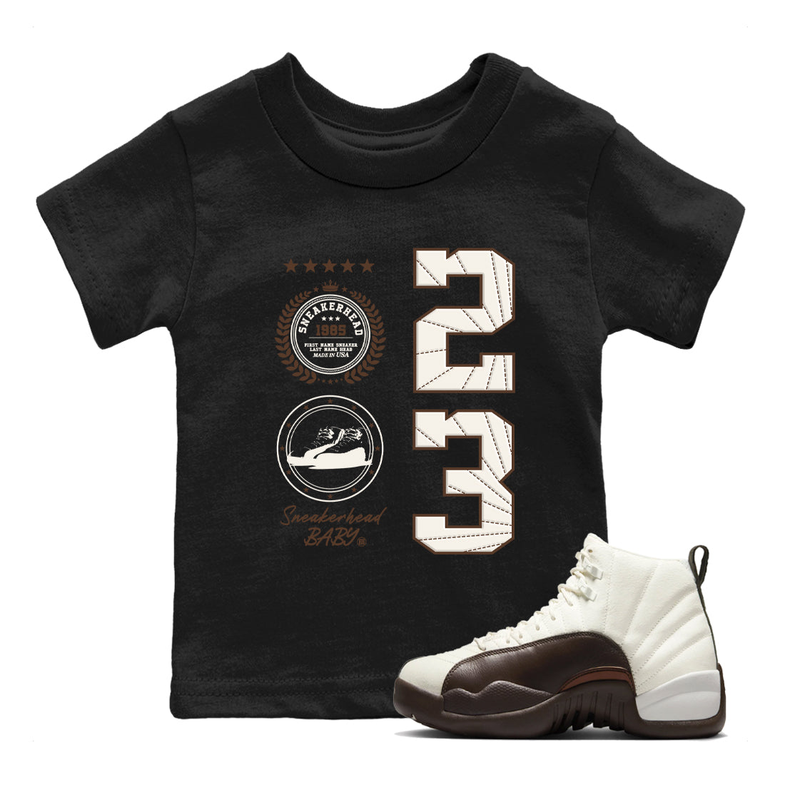 snkmatch Emblem snkmatch Tees Kids - Air Jordan 12 Baroque Brown