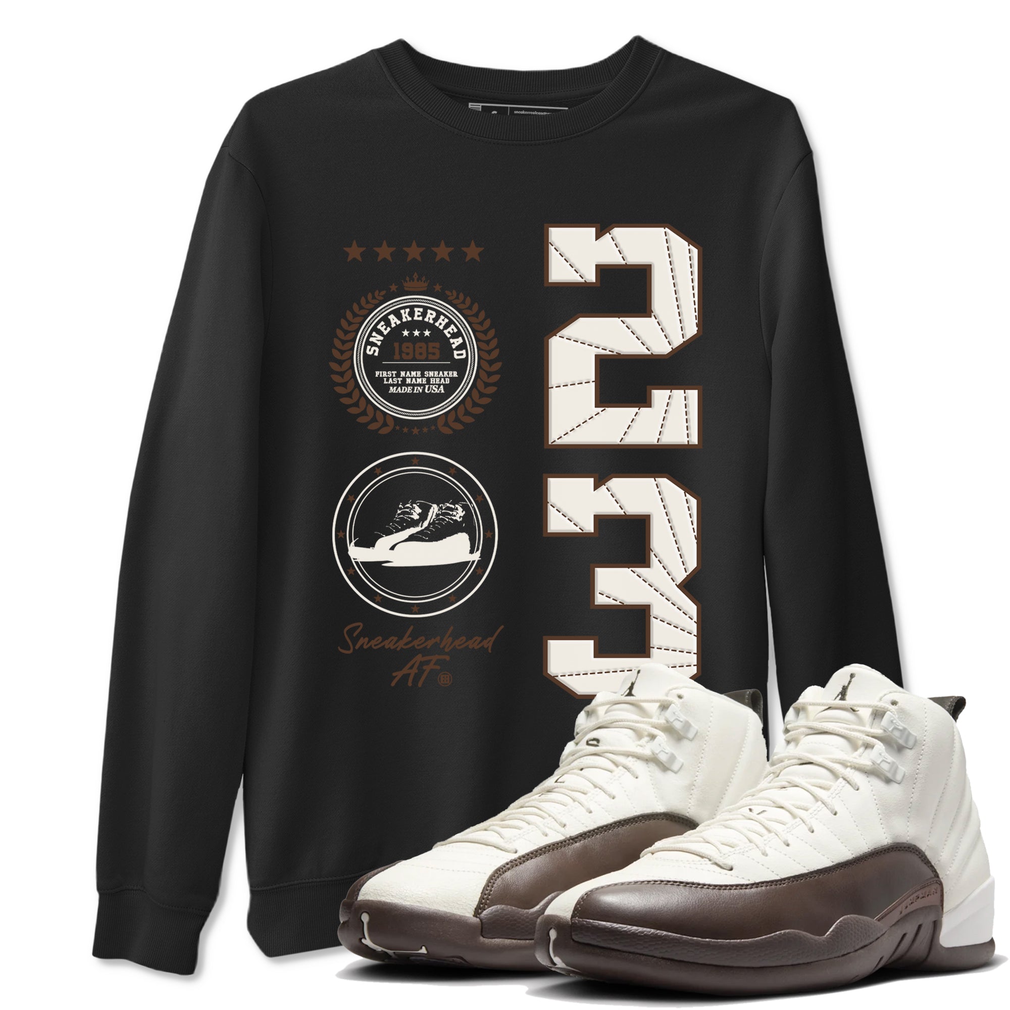 snkmatch Emblem snkmatch Tees - Air Jordan 12 Baroque Brown