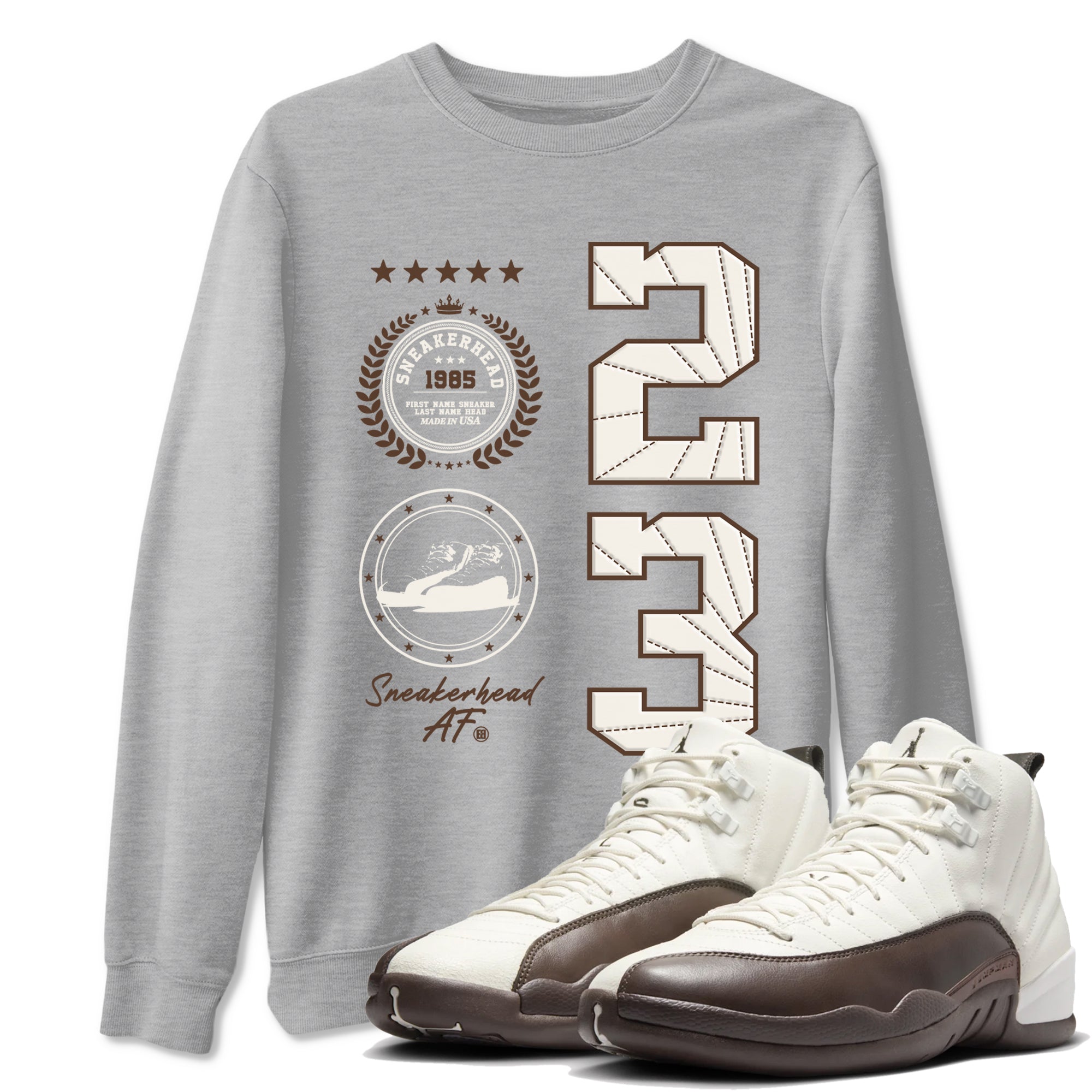 snkmatch Emblem snkmatch Tees - Air Jordan 12 Baroque Brown