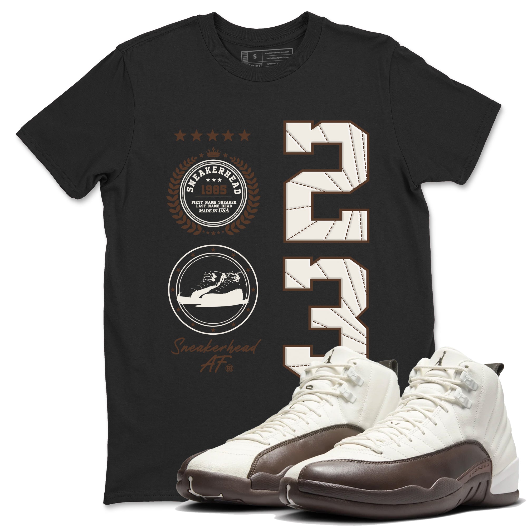 snkmatch Emblem snkmatch Tees - Air Jordan 12 Baroque Brown