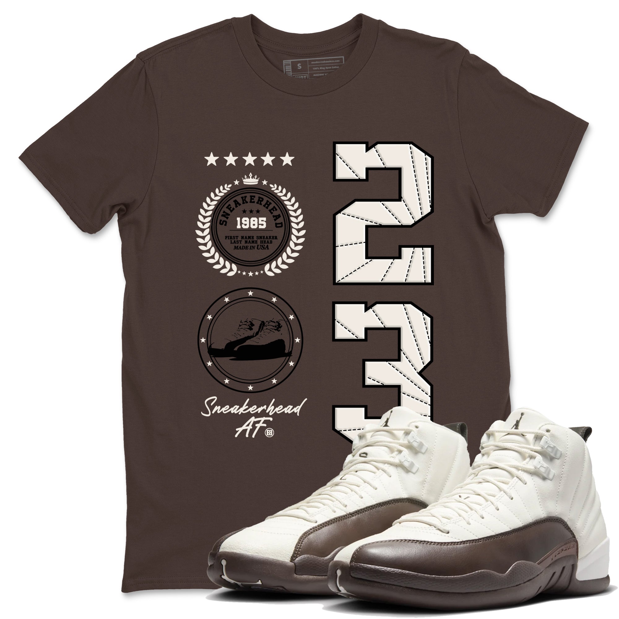 snkmatch Emblem snkmatch Tees - Air Jordan 12 Baroque Brown