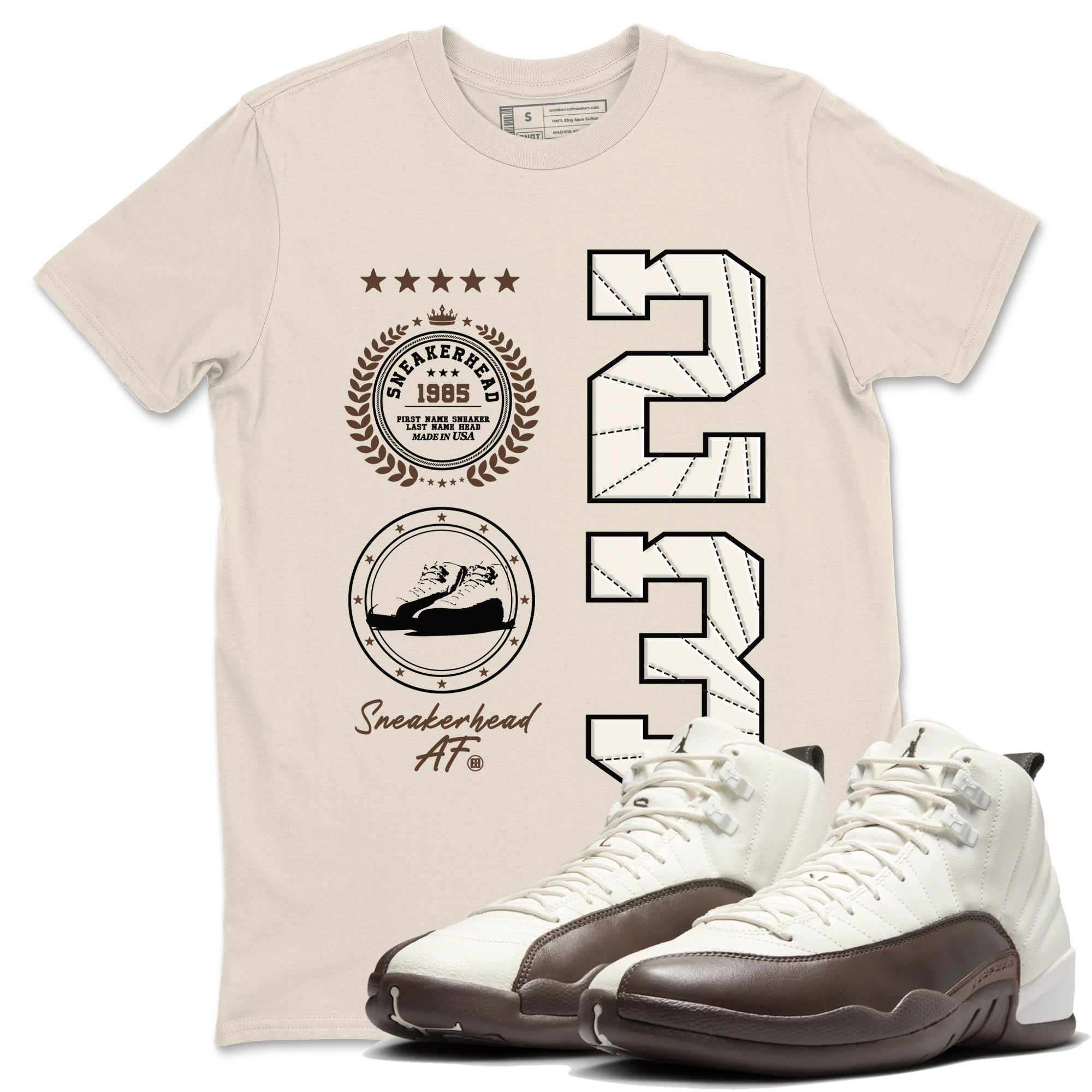 snkmatch Emblem snkmatch Tees - Air Jordan 12 Baroque Brown