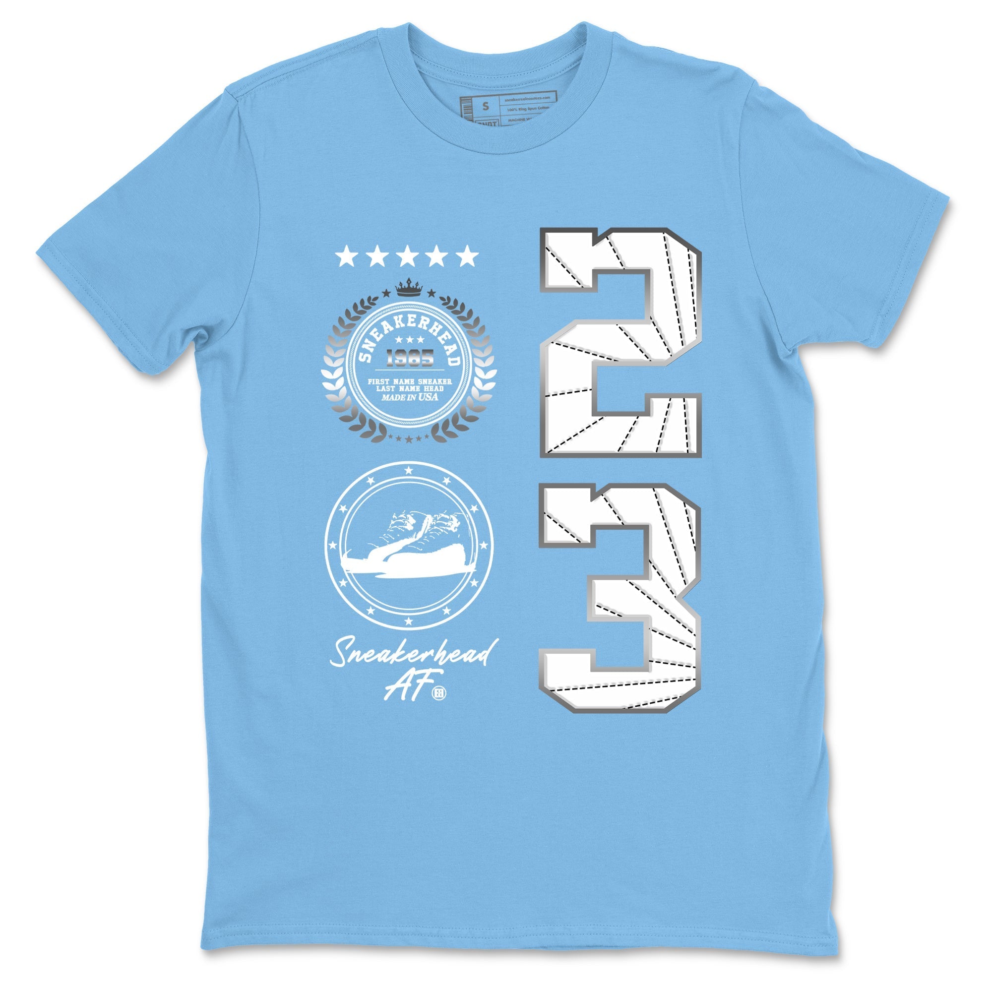 snkmatch Emblem snkmatch Tees - Air Jordan 12 White and University Blue