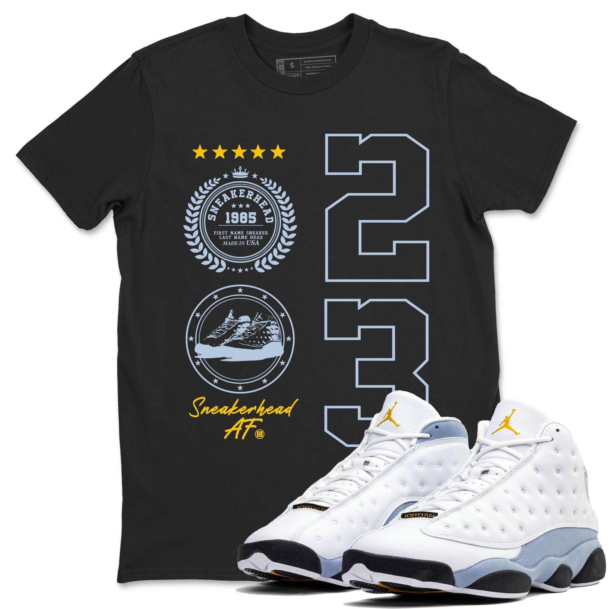 snkmatch Emblem snkmatch Tees - Air Jordan 13 Blue Grey