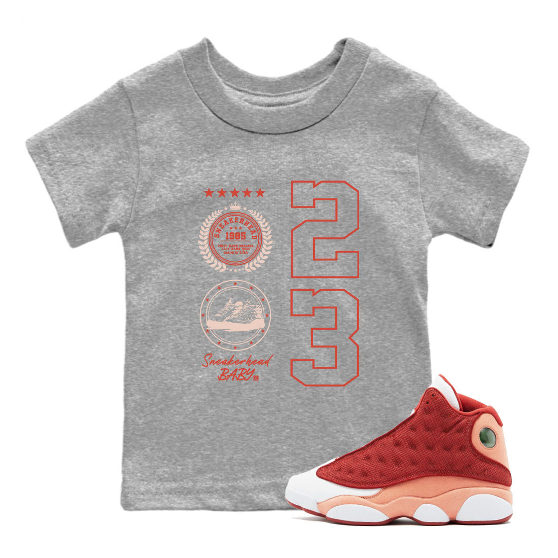 snkmatch Emblem snkmatch Tees Kids - Air Jordan 13 Dune Red