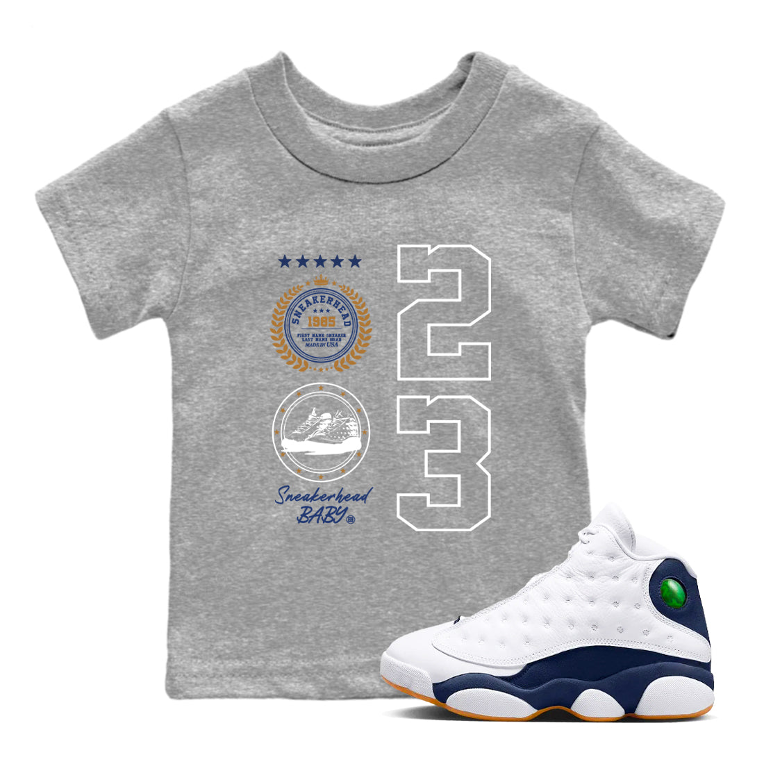 snkmatch Emblem snkmatch Tees Kids - Air Jordan 13 Midnight Navy