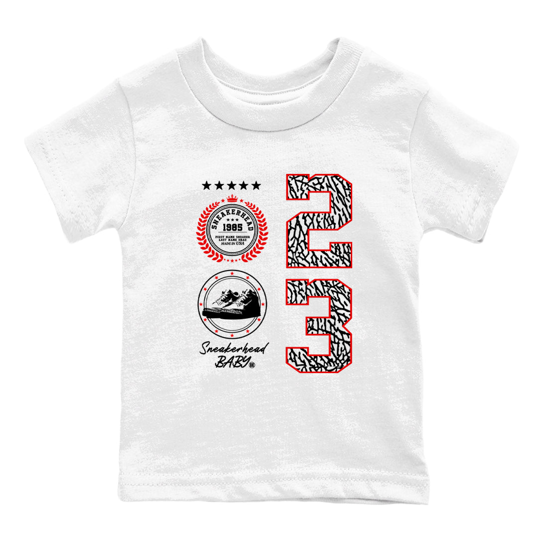 snkmatch Emblem snkmatch Tees Kids - Air Jordan 3 Black Cement