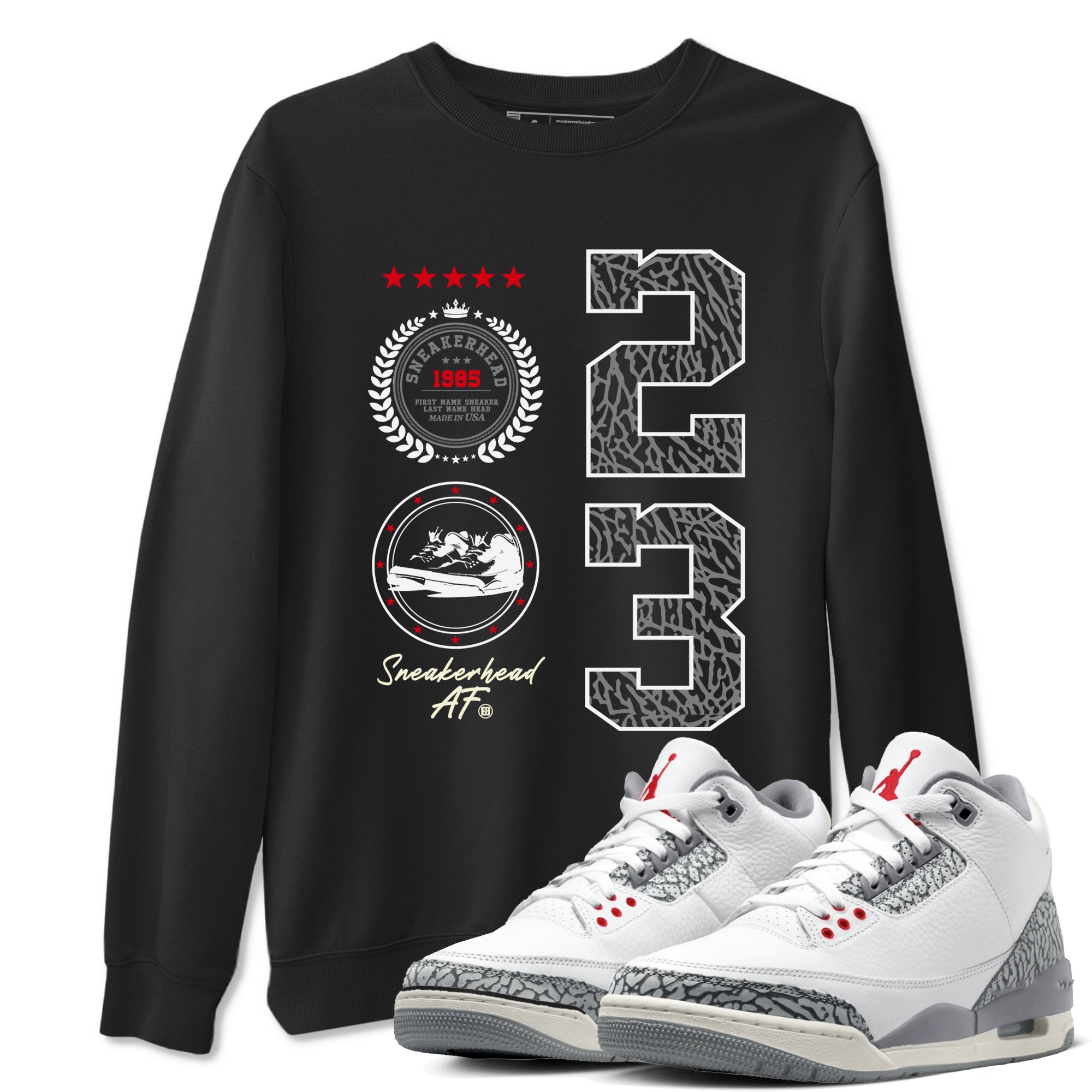 snkmatch Emblem snkmatch Tees - Air Jordan 3 Cement Grey