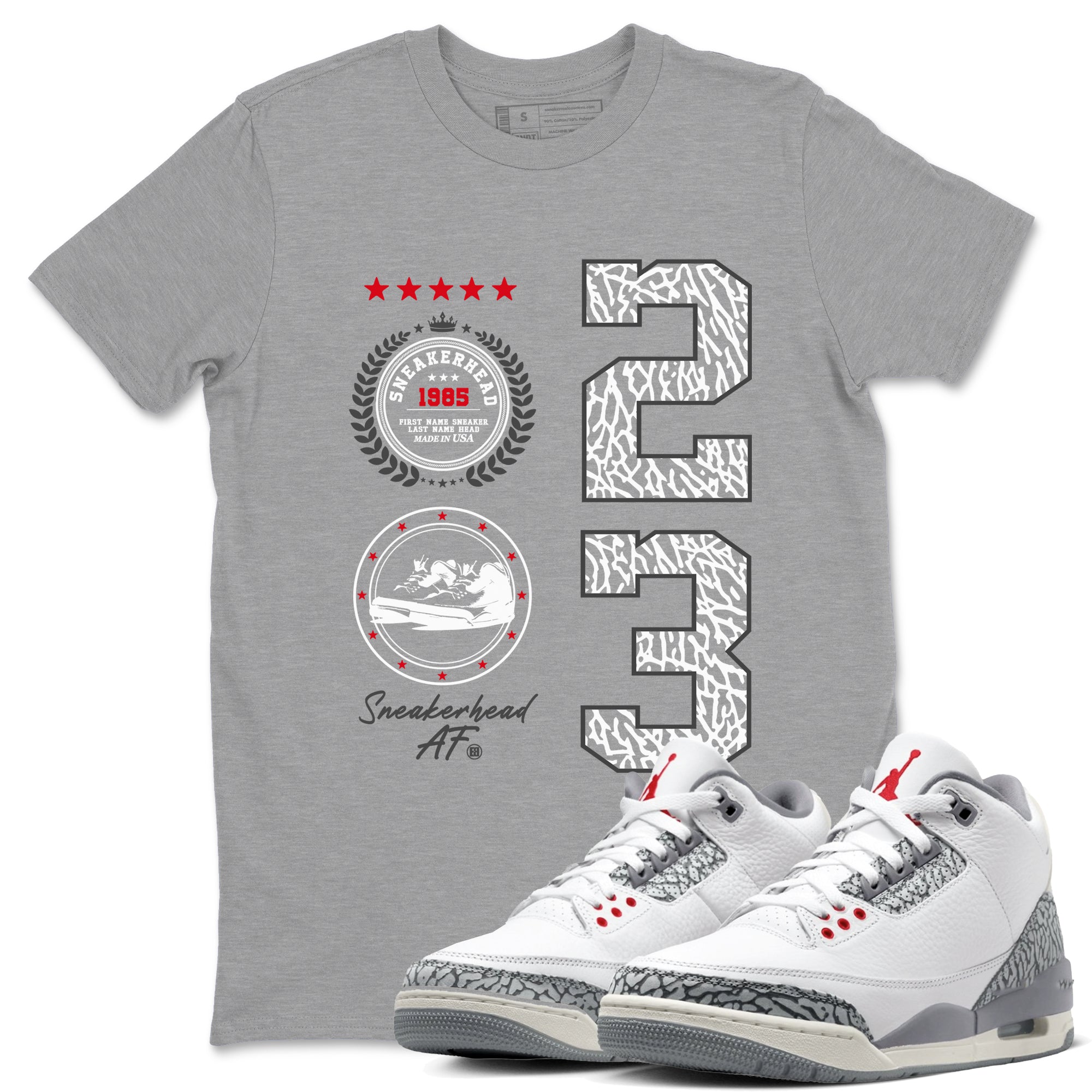 snkmatch Emblem snkmatch Tees - Air Jordan 3 Cement Grey