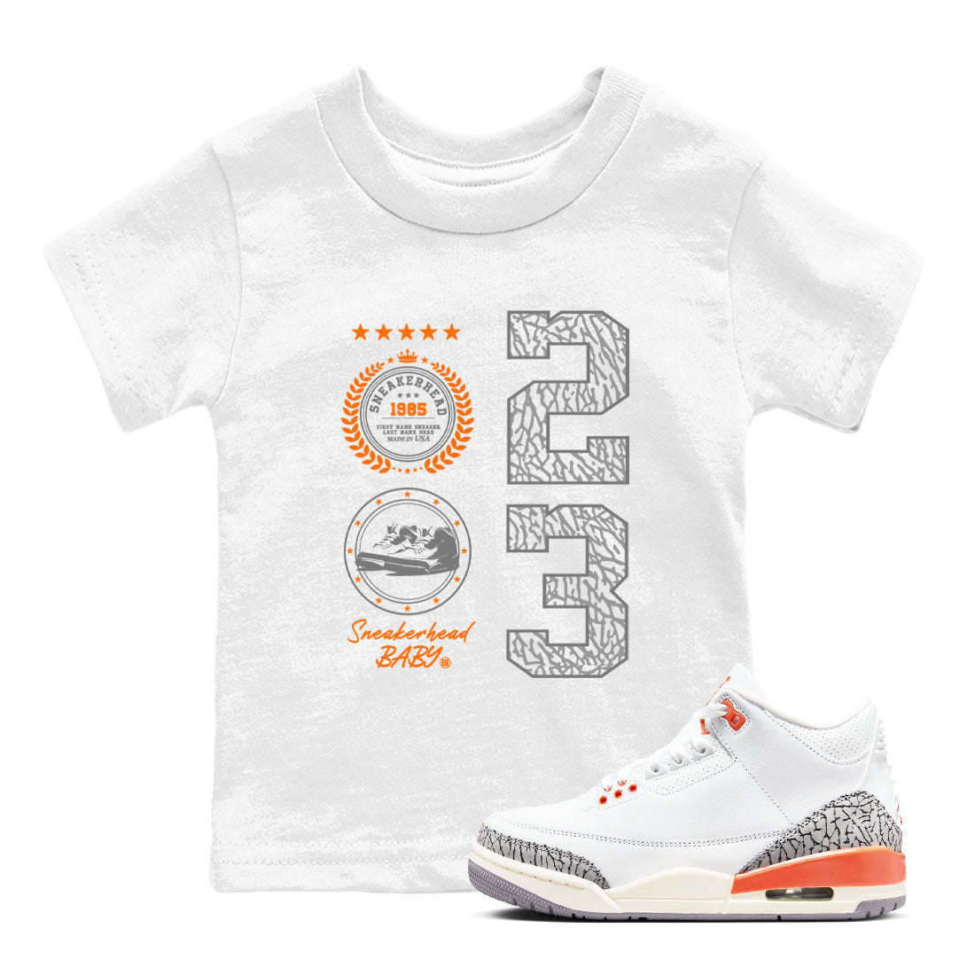 snkmatch Emblem snkmatch Tees Kids - Air Jordan 3 Georgia Peach