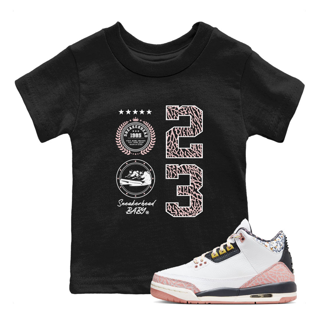 snkmatch Emblem snkmatch Tees Kids - Air Jordan 3 Vintage Floral