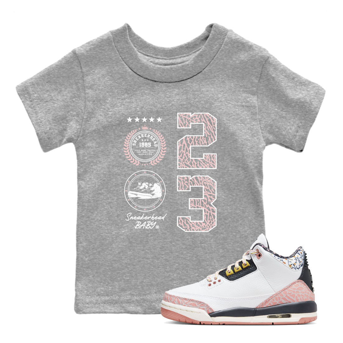 snkmatch Emblem snkmatch Tees Kids - Air Jordan 3 Vintage Floral