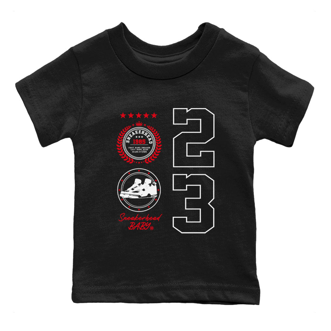 snkmatch Emblem snkmatch Tees Kids - Air Jordan 4 Bred Reimagined
