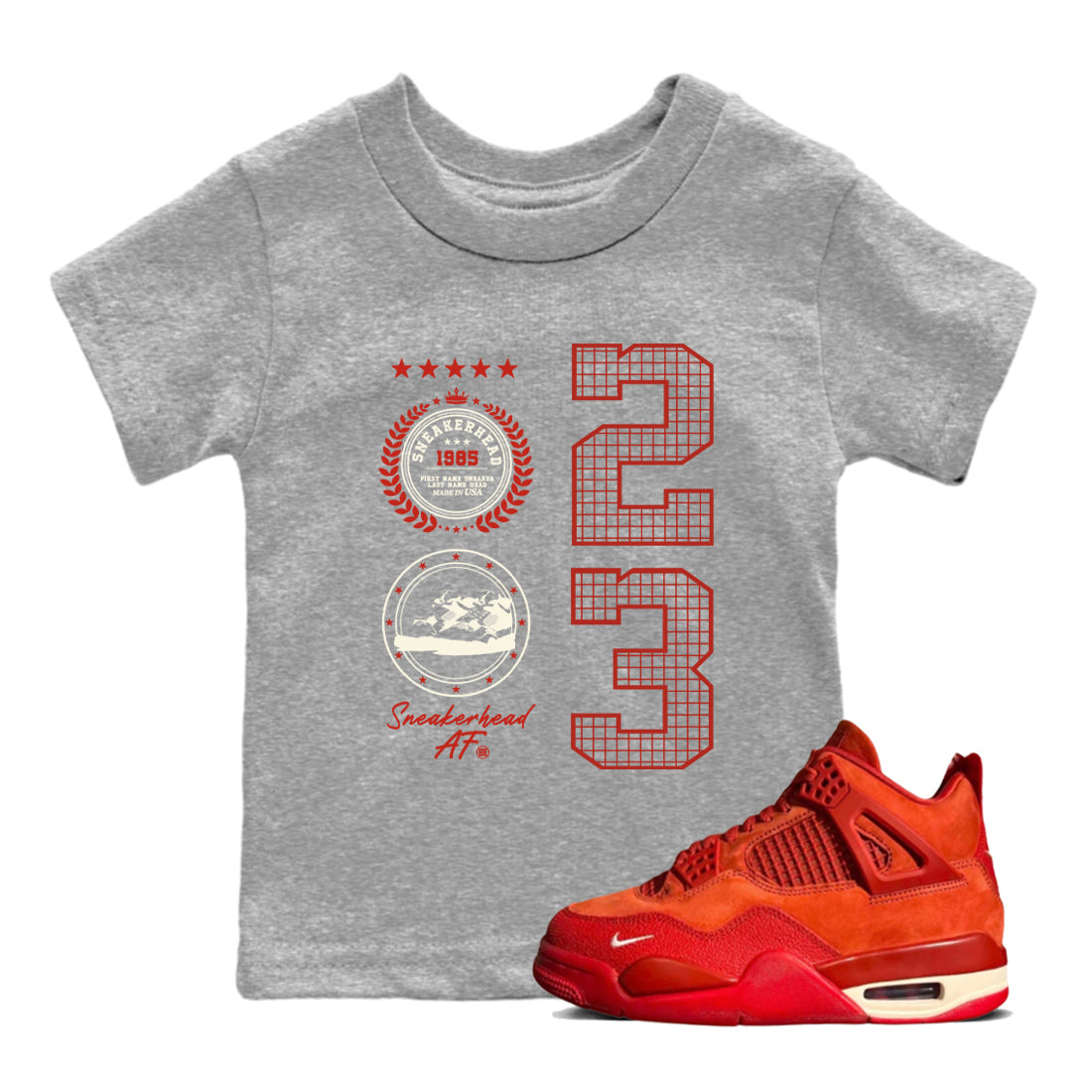 snkmatch Emblem snkmatch Tees Kids - Air Jordan 4 Brick By Brick