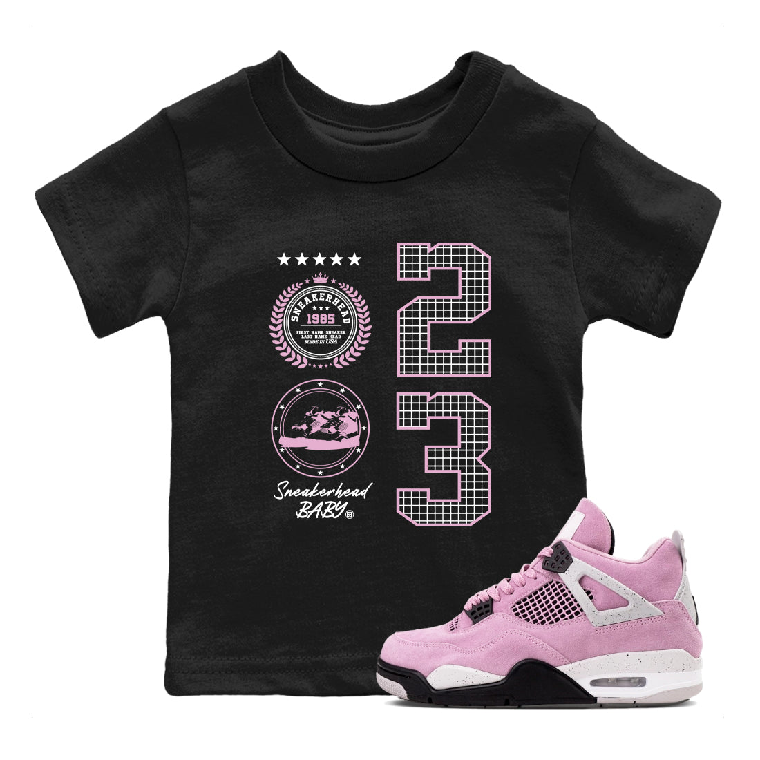snkmatch Emblem snkmatch Tees Kids - Air Jordan 4 Orchid