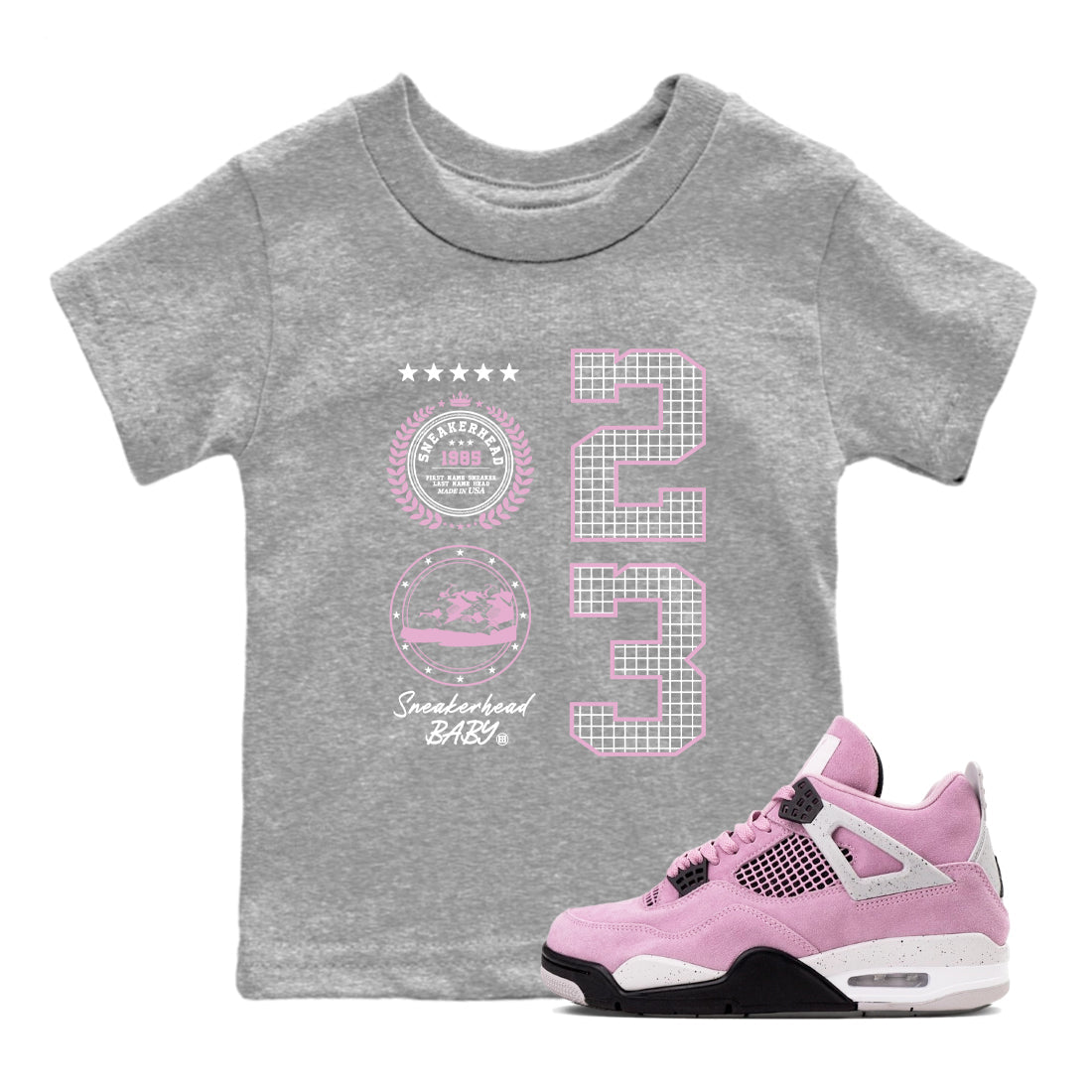 snkmatch Emblem snkmatch Tees Kids - Air Jordan 4 Orchid