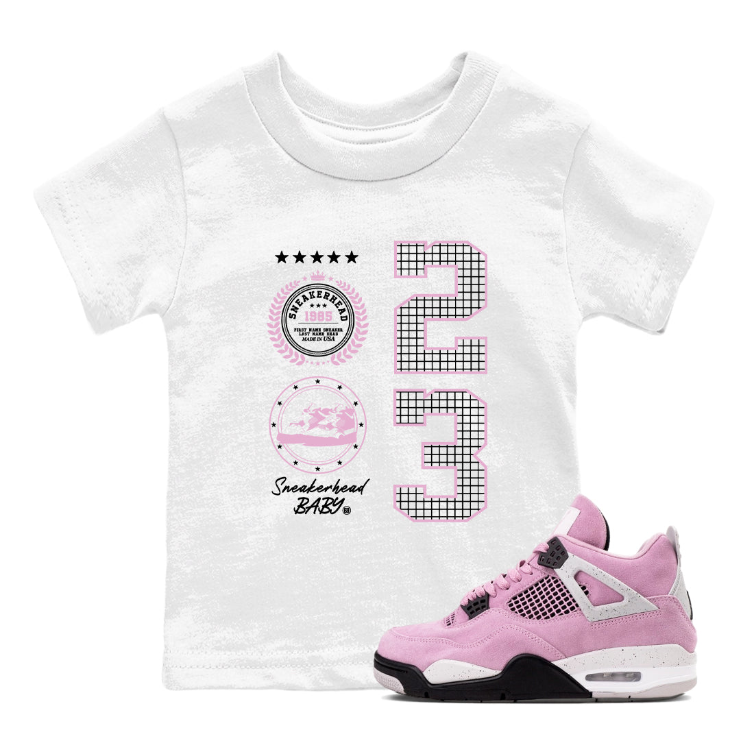snkmatch Emblem snkmatch Tees Kids - Air Jordan 4 Orchid