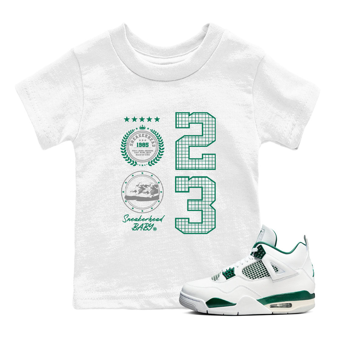 snkmatch Emblem snkmatch Tees Kids - Air Jordan 4 Oxidized Green