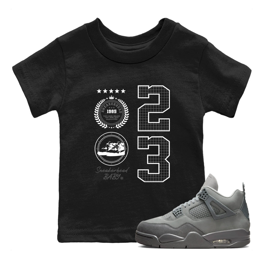 snkmatch Emblem snkmatch Tees Kids - Air Jordan 4 Wet Cement
