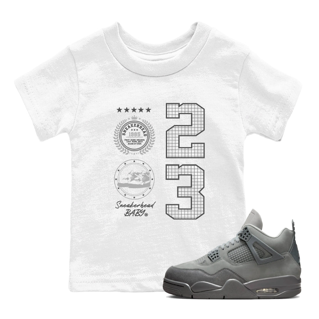 snkmatch Emblem snkmatch Tees Kids - Air Jordan 4 Wet Cement