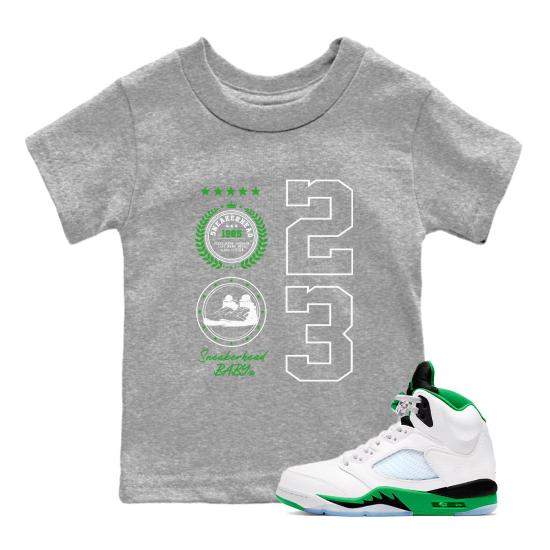 snkmatch Emblem snkmatch Tees Kids - Air Jordan 5 Lucky Green