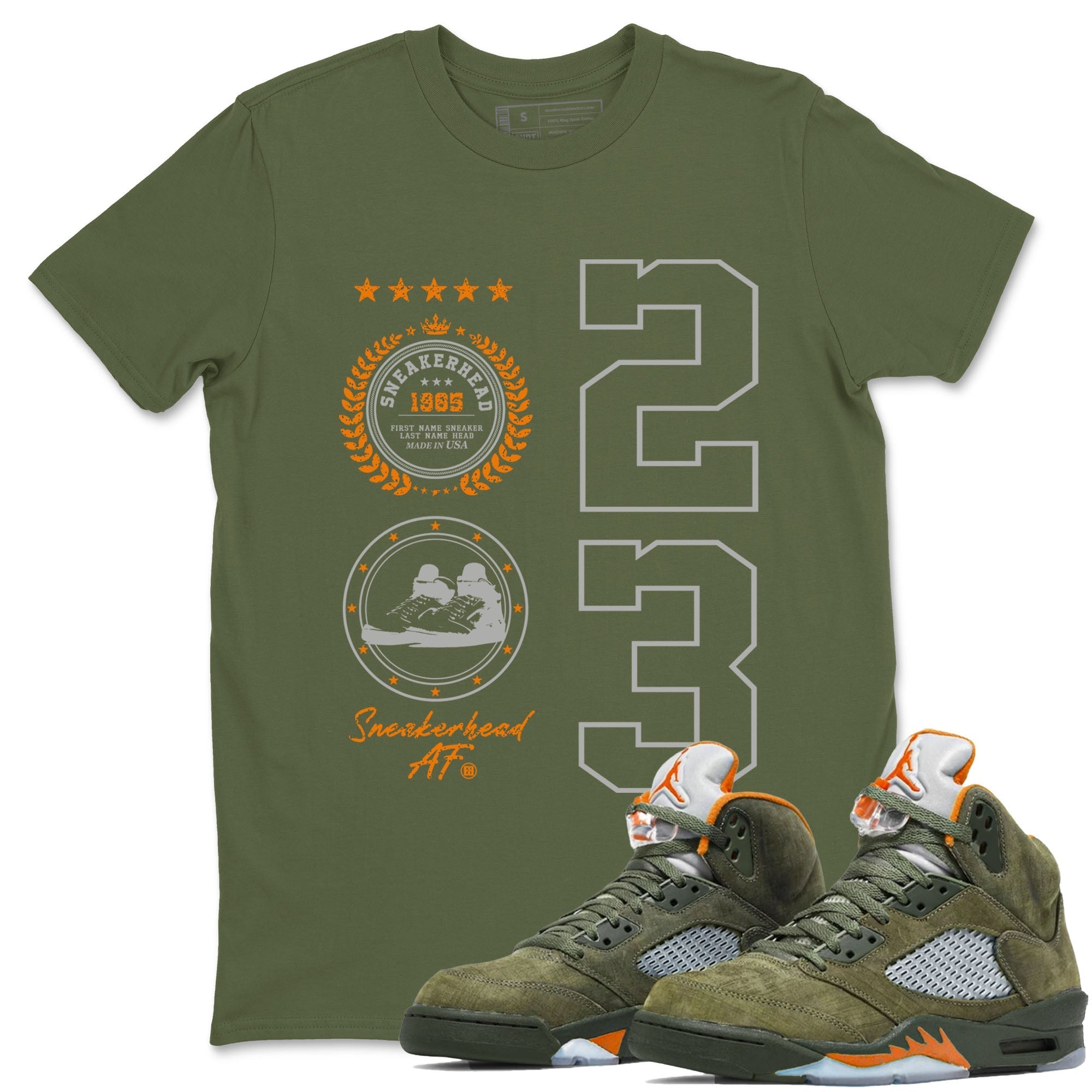 snkmatch Emblem snkmatch Tees - Air Jordan 5 Olive