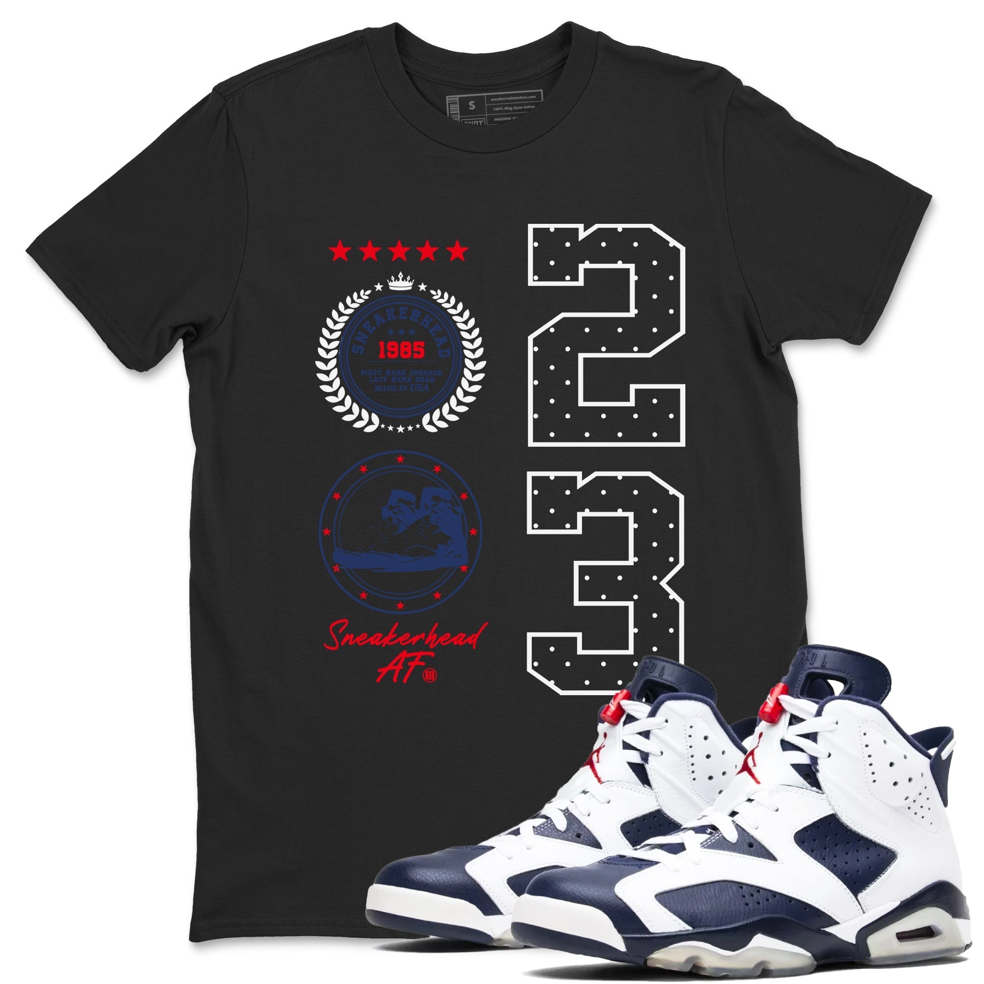 snkmatch Emblem snkmatch Tees - Air Jordan 6 White And Midnight Navy