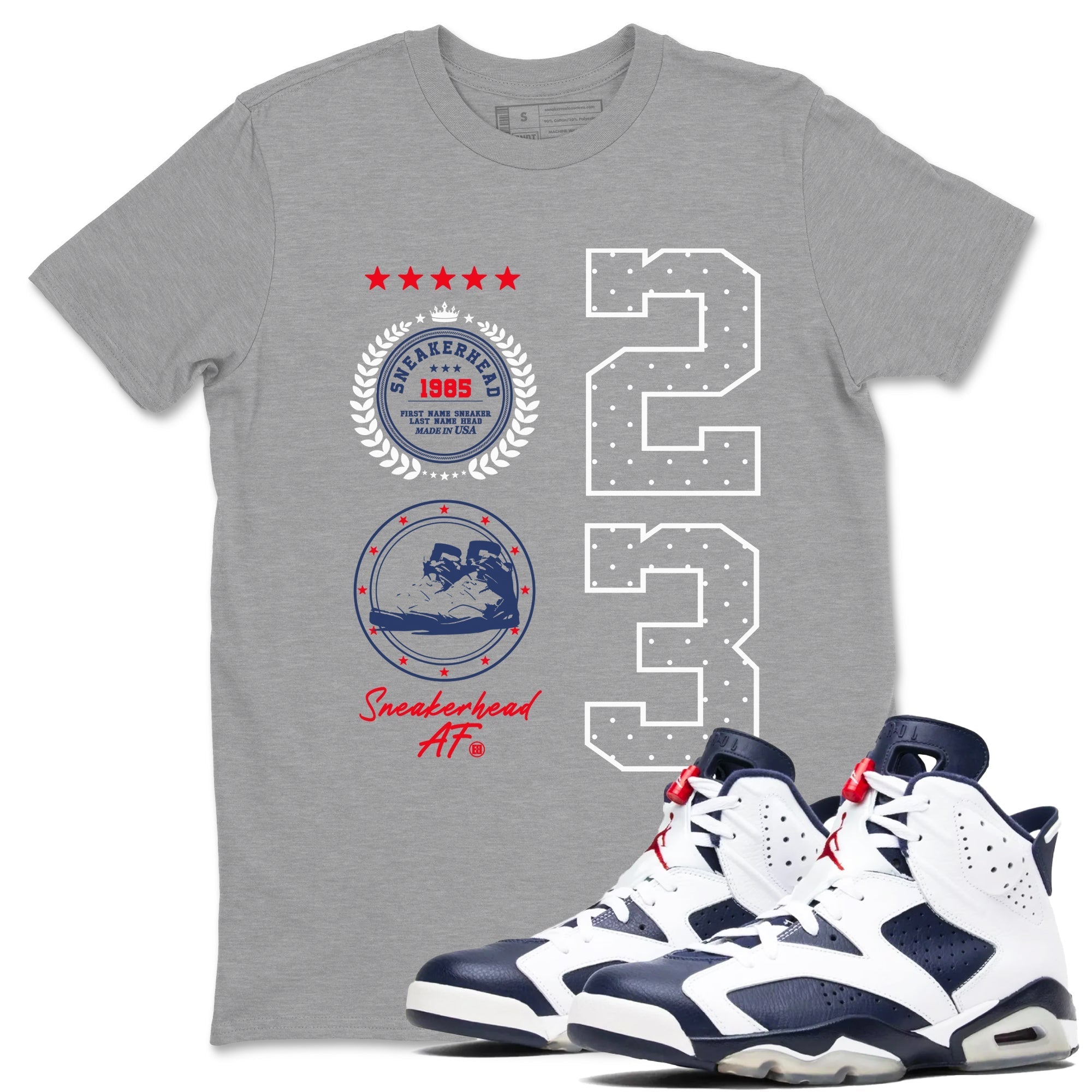 snkmatch Emblem snkmatch Tees - Air Jordan 6 White And Midnight Navy